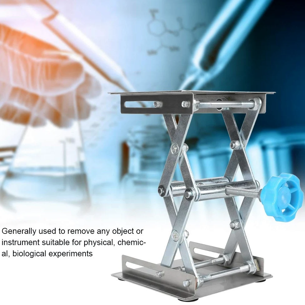 Plataforma de elevación de acero inoxidable ajustable, herramienta experimental para trabajo, resistente, versátil, portátil, ideal para uso en laboratorio y taller, duradera y fiable