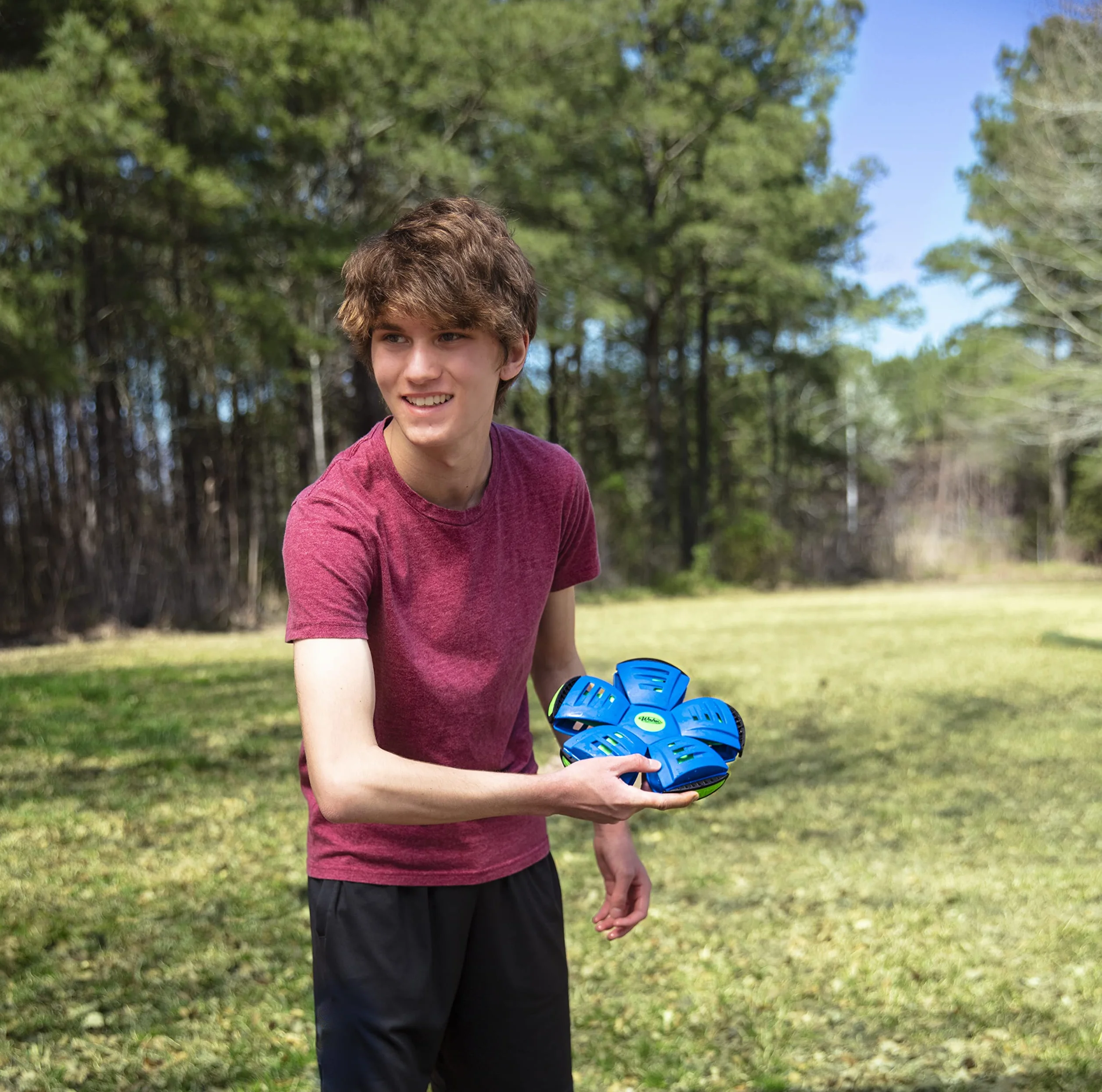 Wahu PHLAT BALL Junior Mini Frisbee Transformable en Balón 10,2 cm Balón 15,2 cm Frisbee Juguetes de Exterior para Niños