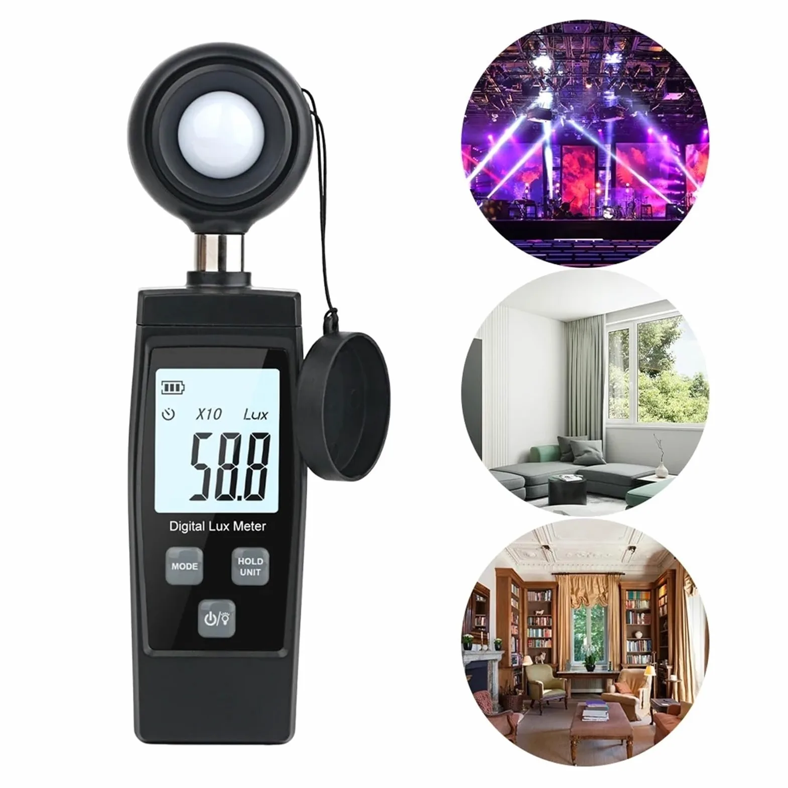 colorímetro de mano, Iluminómetro Digital De Mano, Fotómetro Con Pantalla LCD, Luxómetro 0-200000 Lux, Medidor Luz Alta Precisión, Medida Lux/FC