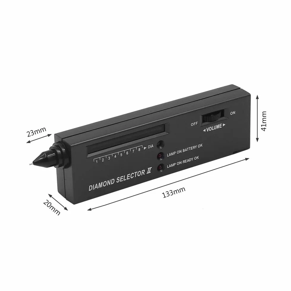 Pluma de Diamante Probador de Dureza con Lupa LED 30x Herramienta de Prueba de Diamantes
