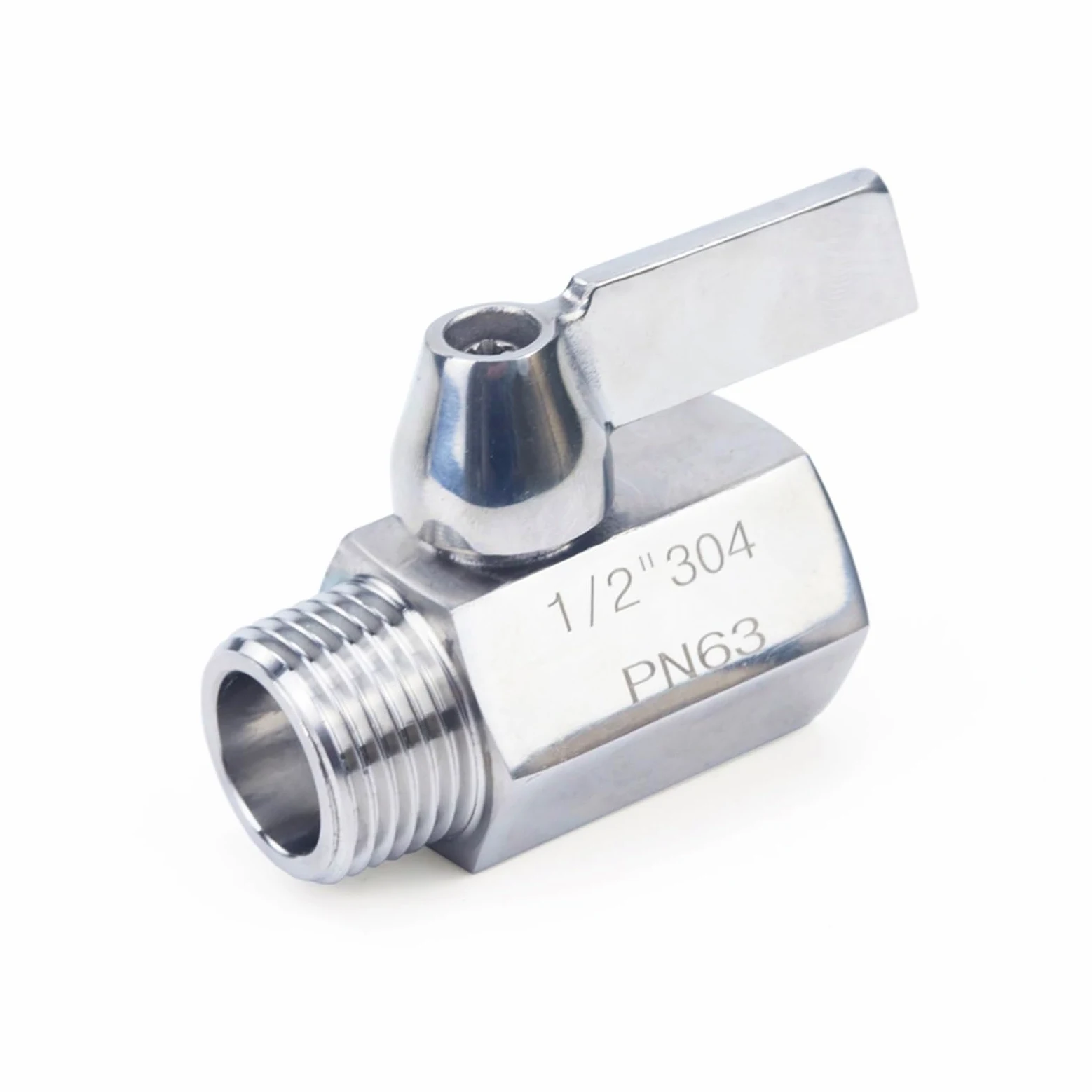 Adaptador para grifo de depósito de agua Mini válvula de bola de acero inoxidable 304, rosca macho hembra de 1 "G, DN15/DN20/DN25 for agua, aceite, ácido, 2 vías(2 Pcsfemale to Female,0.25 Inch)