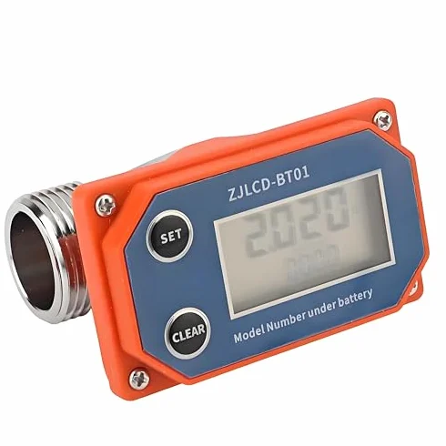 Medidor de Flujo de Agua Digital de Acero Inoxidable Resistencia a Ácidos y Álcalis para Manguera de Jardín y Riego de Tierras de Cultivo