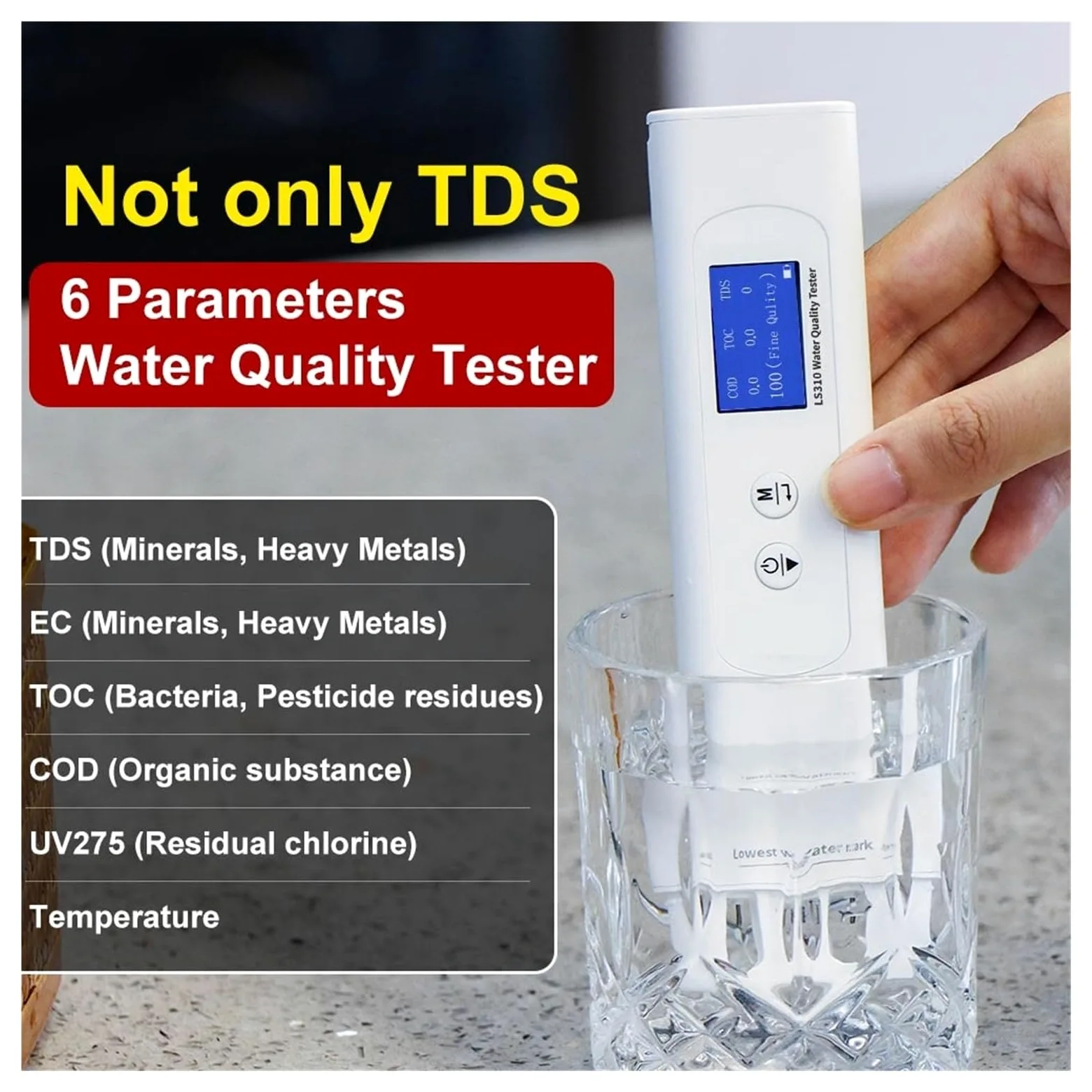 Probador de calidad del agua potable, medidor TDS, portátil DQO, TOC, CE, alta precisión, resistente,Extensamente probado