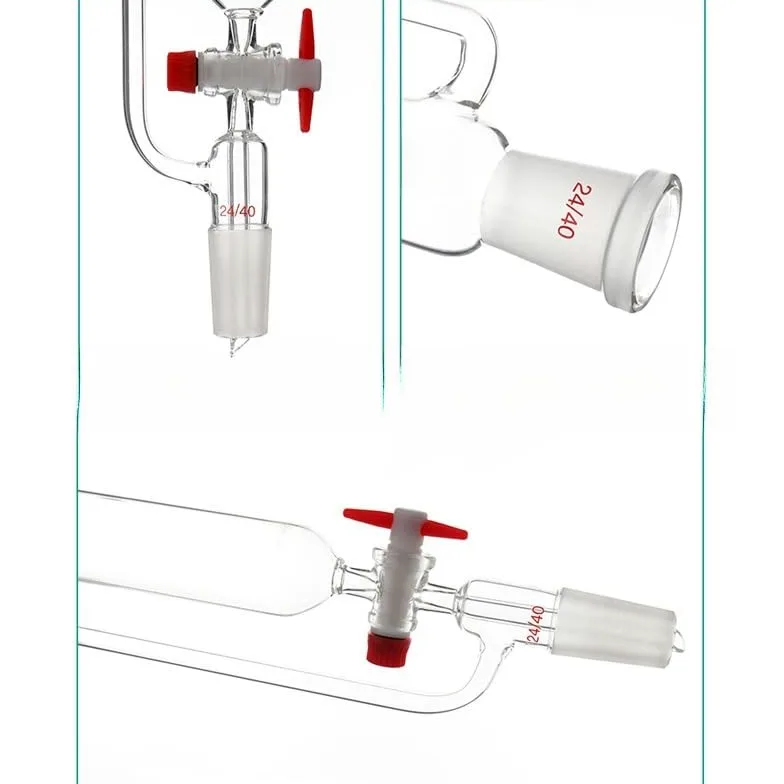 Embudo de vidrio de laboratorio de presión constante de 10 ml a 1000 ml con tapón de PTFE - Embudo de separación cilíndrico de goteo for uso en laboratorio(500ml 24x24)