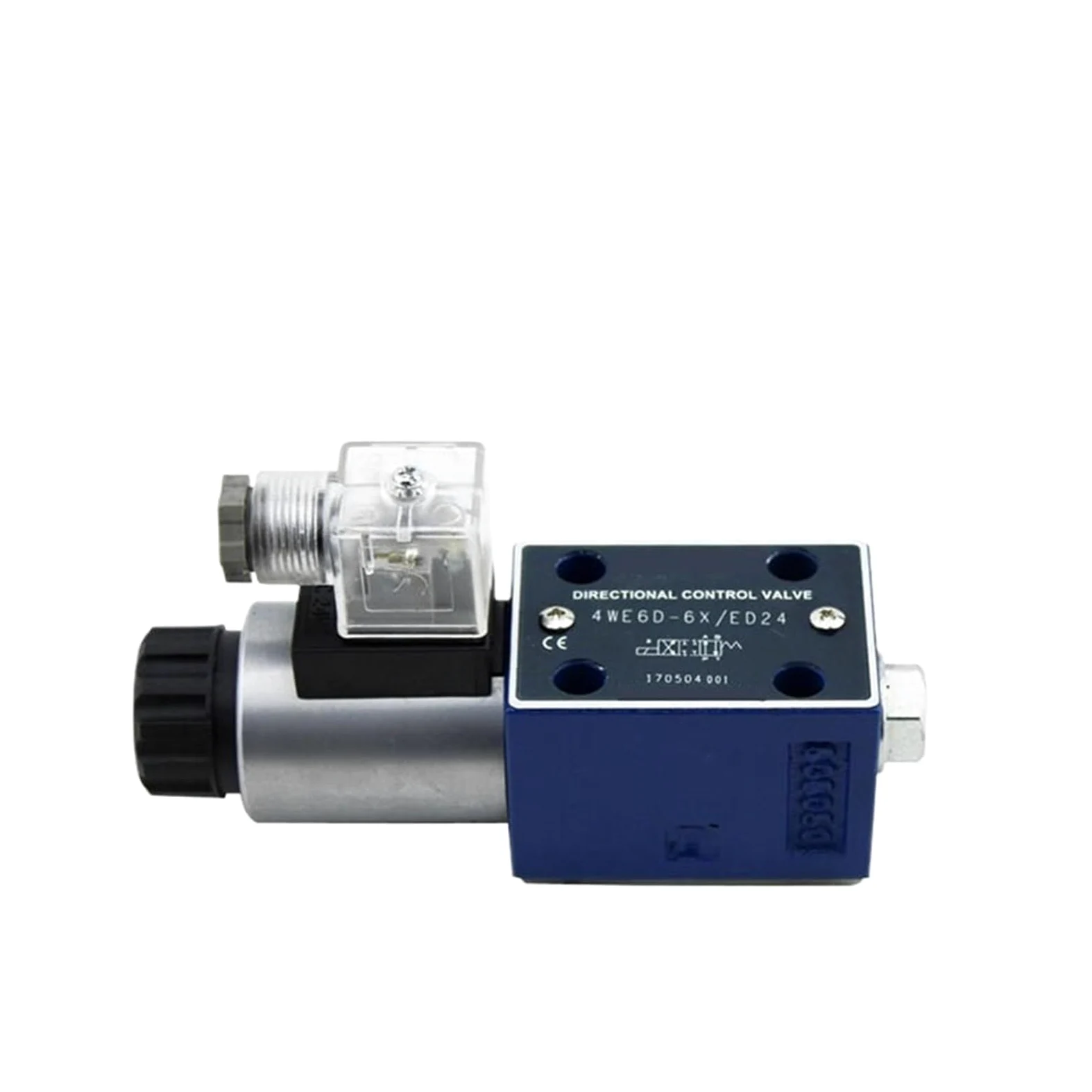 1 válvula solenoide hidráulica 4WE6, válvula direccional solenoide de bobina simple con varilla de empuje de emergencia autoblocante.(4WE6Y,24V)