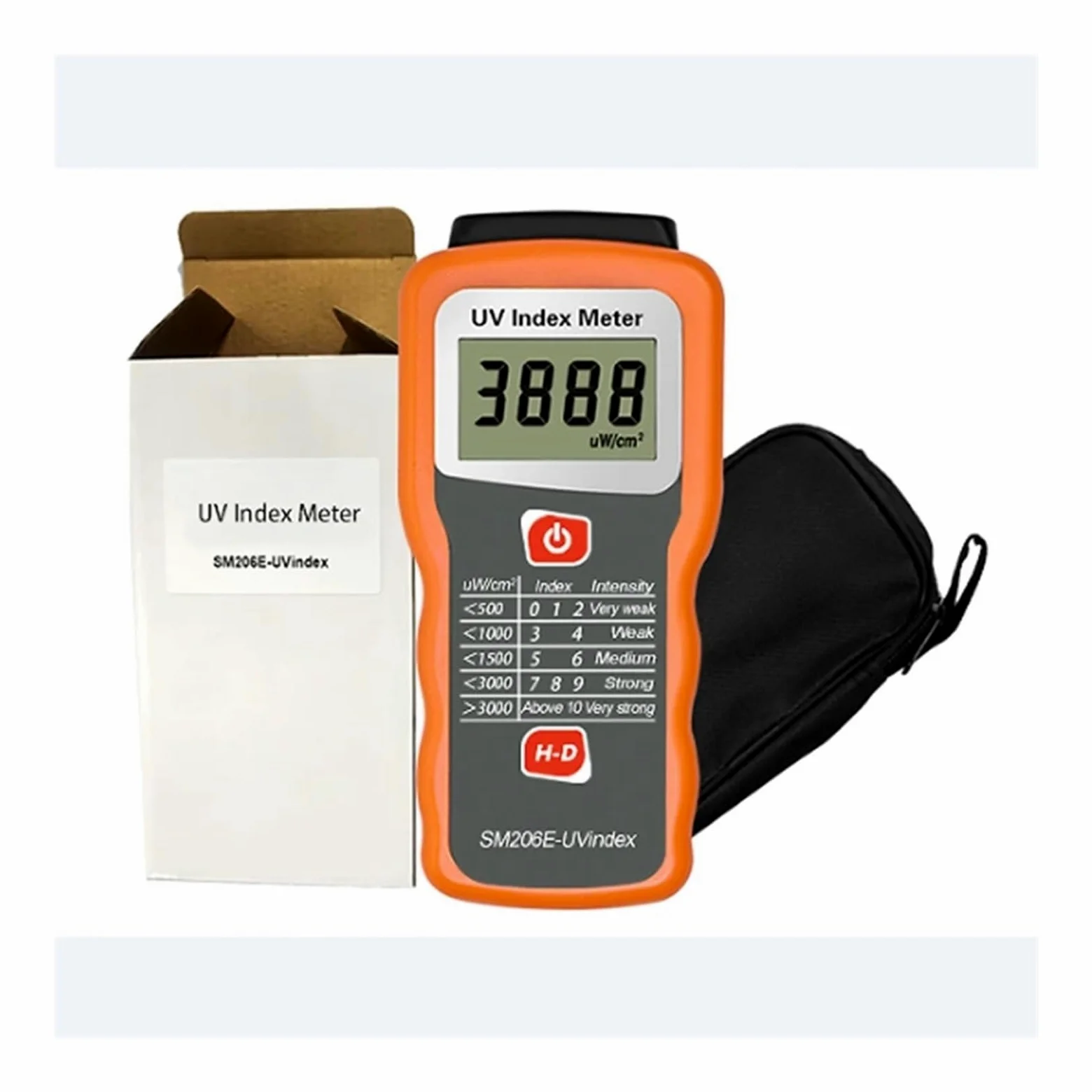 Medidor UVB Digital Medidor de índice UV Digital portátil, Detector Rendimiento Bloqueo radiación Ultravioleta, Intensidad irradiación Rayos UVA y UVB en la luz Solar