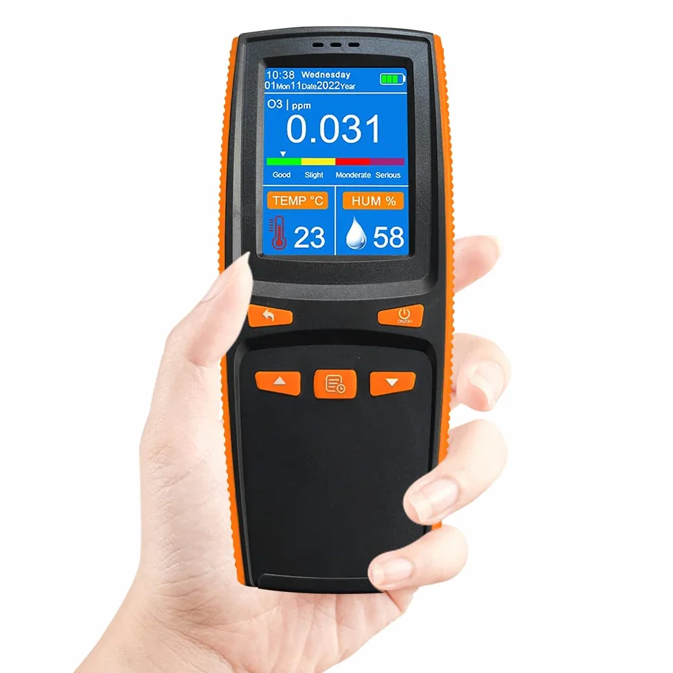 Analizador de ozono portátil Medidor de ozono O3 multifuncional Detector de aire Sensor inteligente Medidor de ozono Monitor de contaminación de calidad del aire