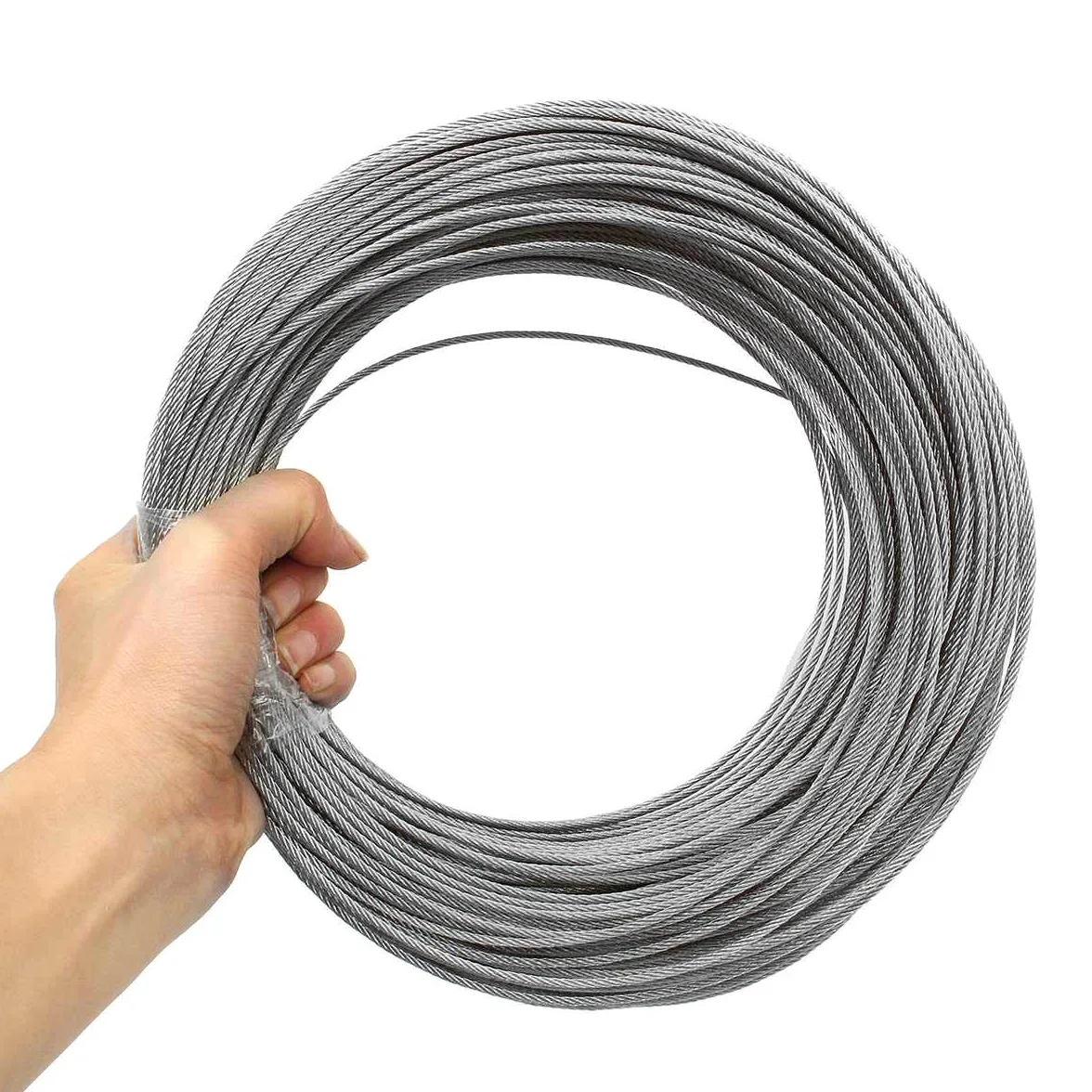 Cable Acero,Cable Acero Plastificado 100m 50m304 Acero inoxidable 1 mm 1,5 mm 2 mm de diámetro alambre de acero cable de cable de elevación Línea de elevador Línea de tendedero a prueba de herrumbre 7