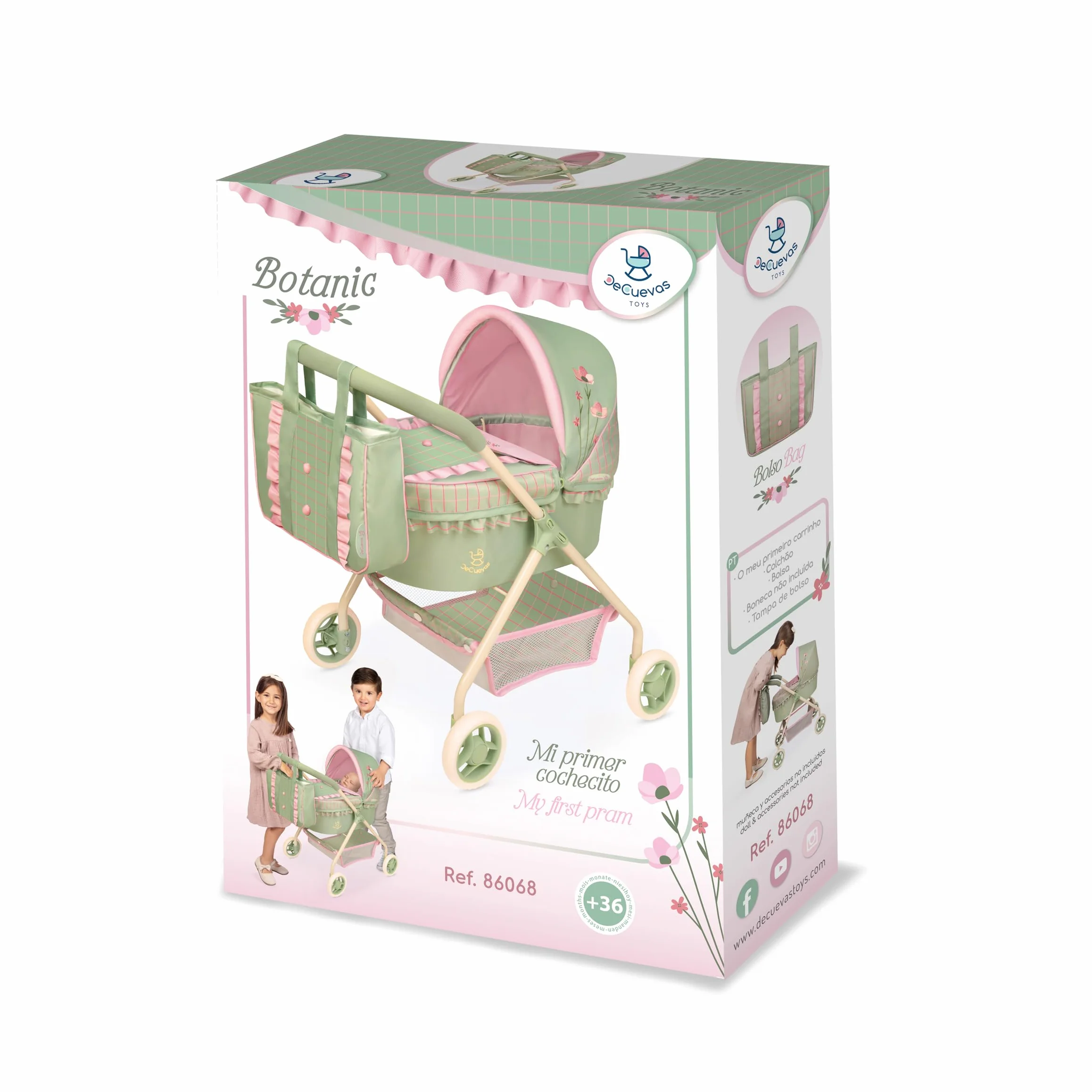 Carro de Muñecas Mi Primer Cochecito con Bolso Botanic DeCuevas