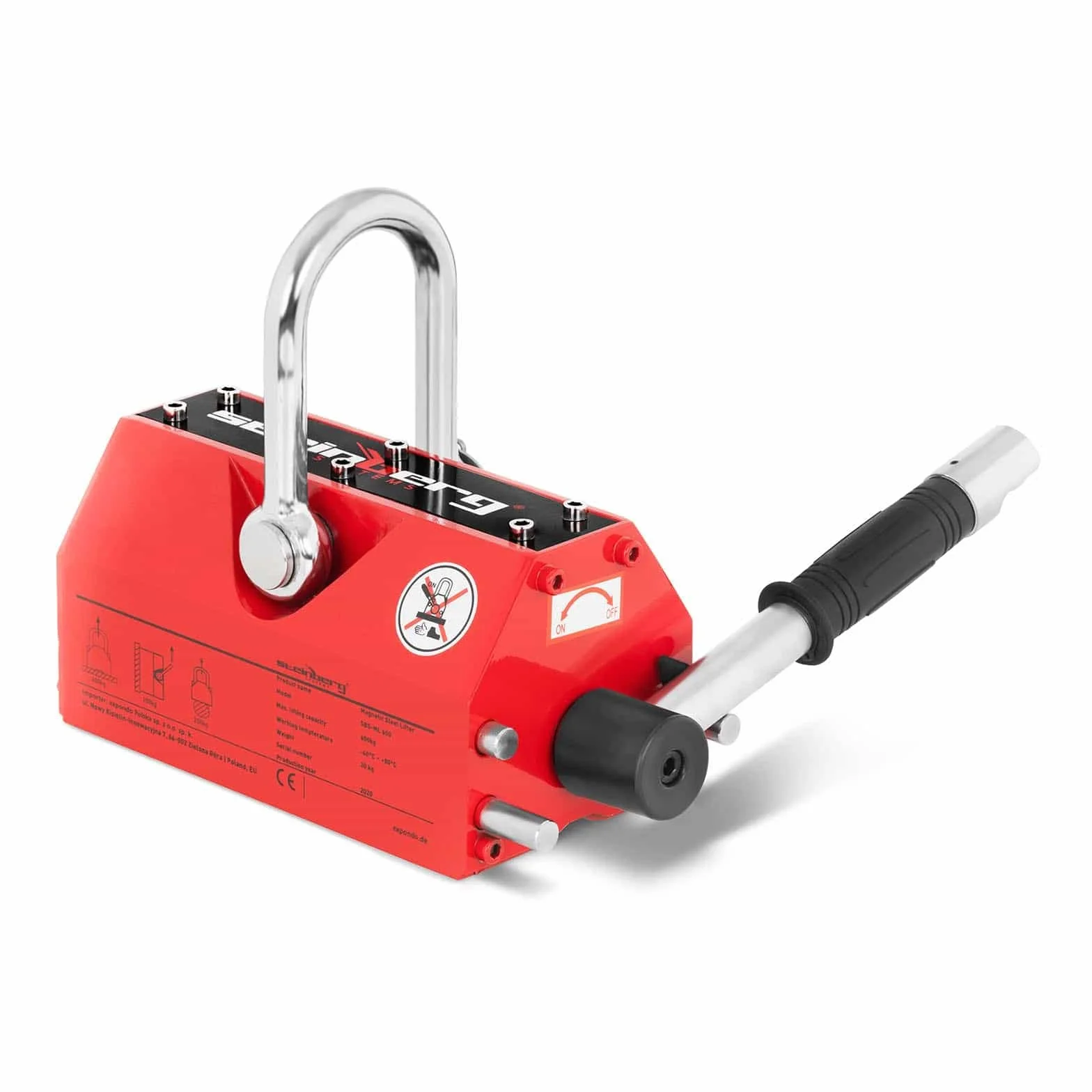 Steinberg Systems Imán De Levantamiento Elevador Magnético SBS-ML 600 (Imán de neodimio, Mecanismo de seguridad, Capacidad de elevación máxima 600 kg)