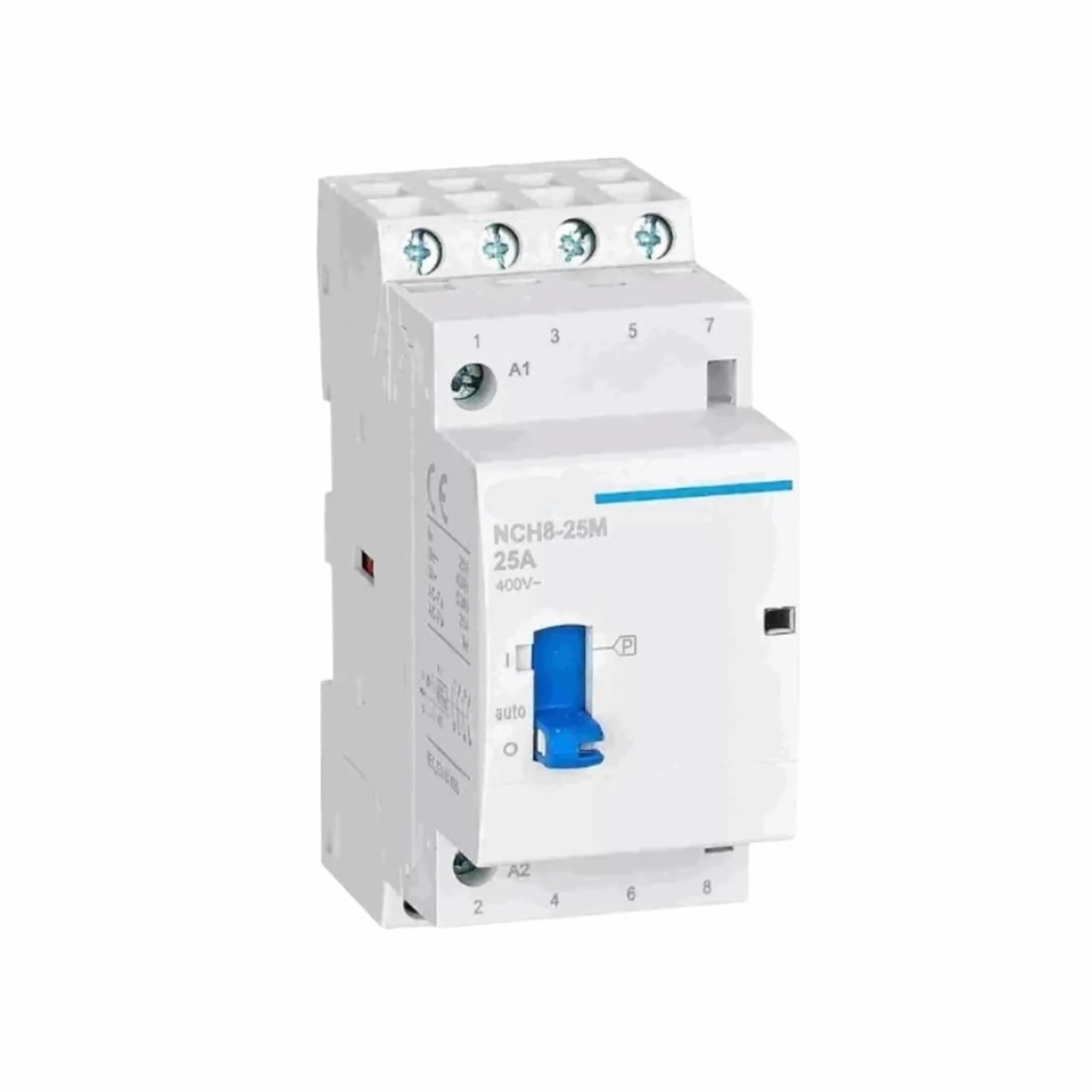 Contactor modular NCH8-M con funcionamiento manual NCH8-16M 20M 25M 32M 40M 63M AC 24V 110V 230V 20A 25A 40A 63A (NCH8-25M, AC110V, 2NO)