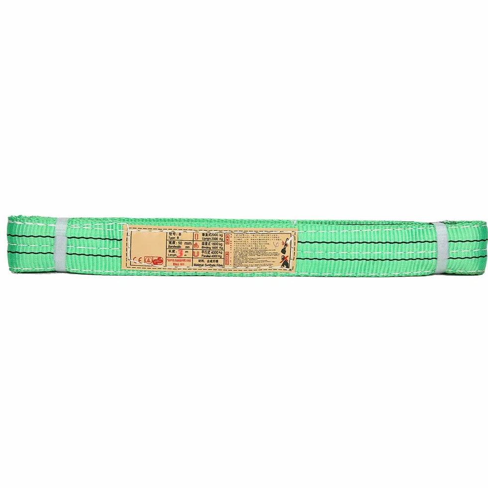 Eslinga de poliéster 3 m x 50 mm 30 Ton verde para elevación industrial