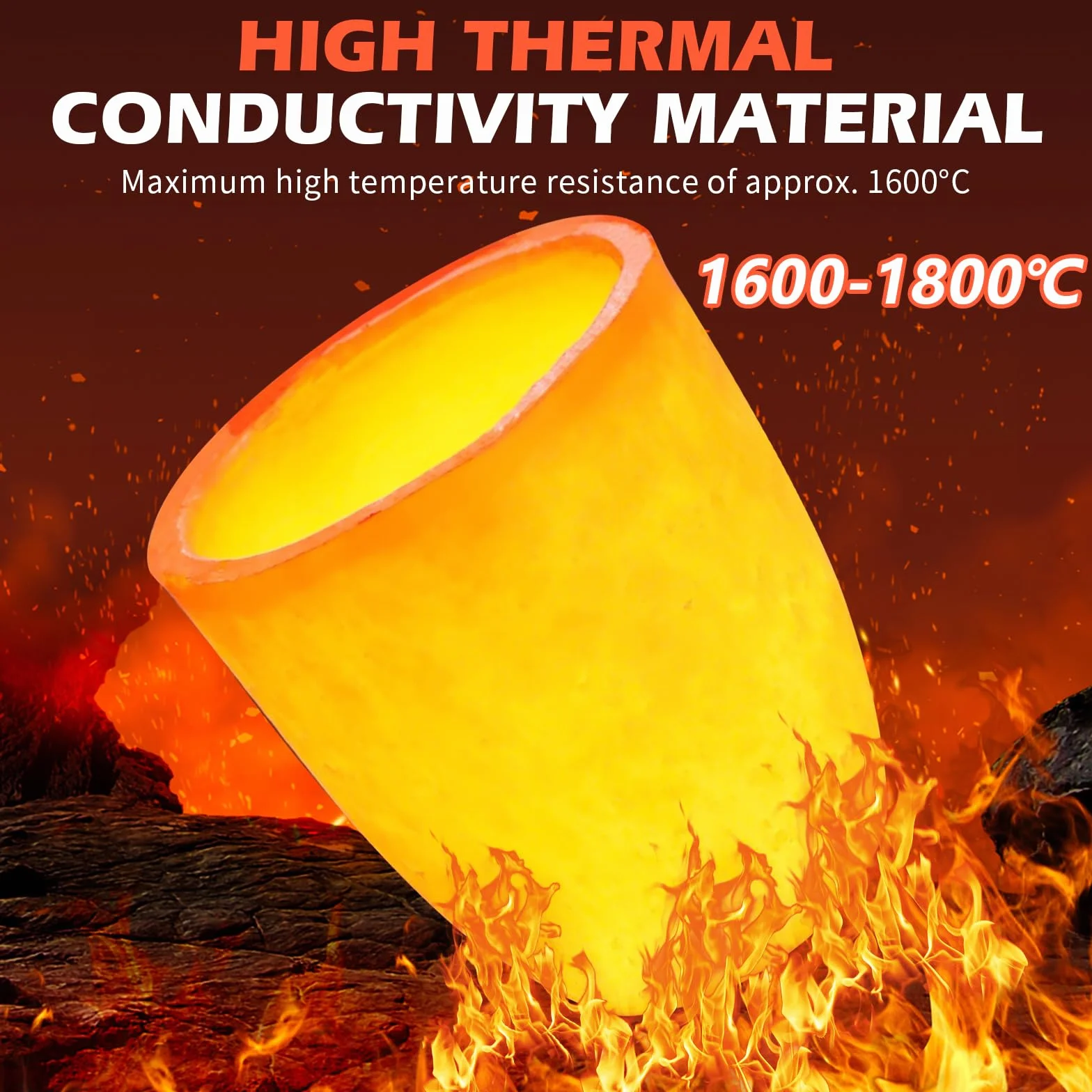 Crisol de grafito de carburo de silicio para fundir metal, fundición de oro plata cobre latón aluminio