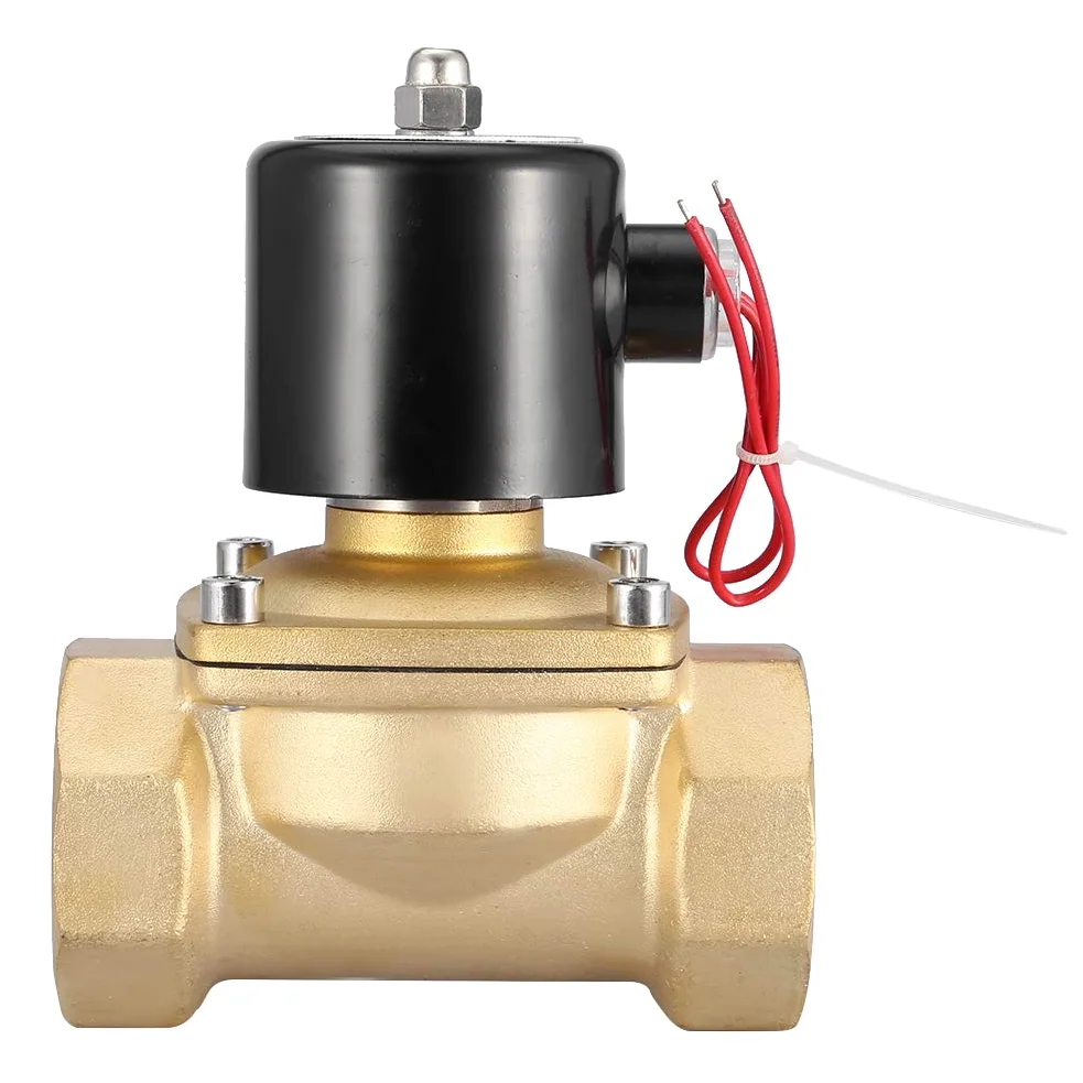 Válvula solenoide NC, 220VAC DN50 Latón Válvula solenoide eléctrica de tipo 2, 2 posiciones y 2 posiciones, normalmente cerrada Tipo de válvula solenoide sensible de efecto directo