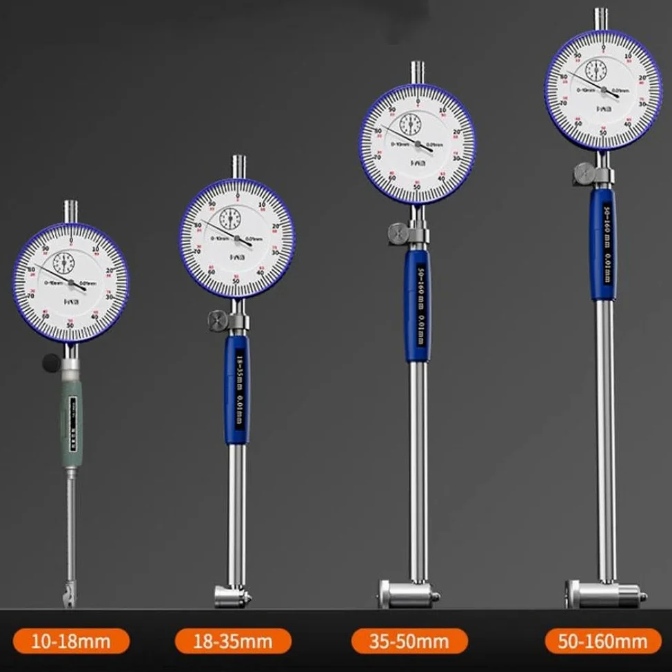 Medidor interno para juego de indicadores de dial de 10 a 450 mm, calibre de orificio de alta precisión para cilindros profundos de motor y reparación de automóviles (160-250 mm)