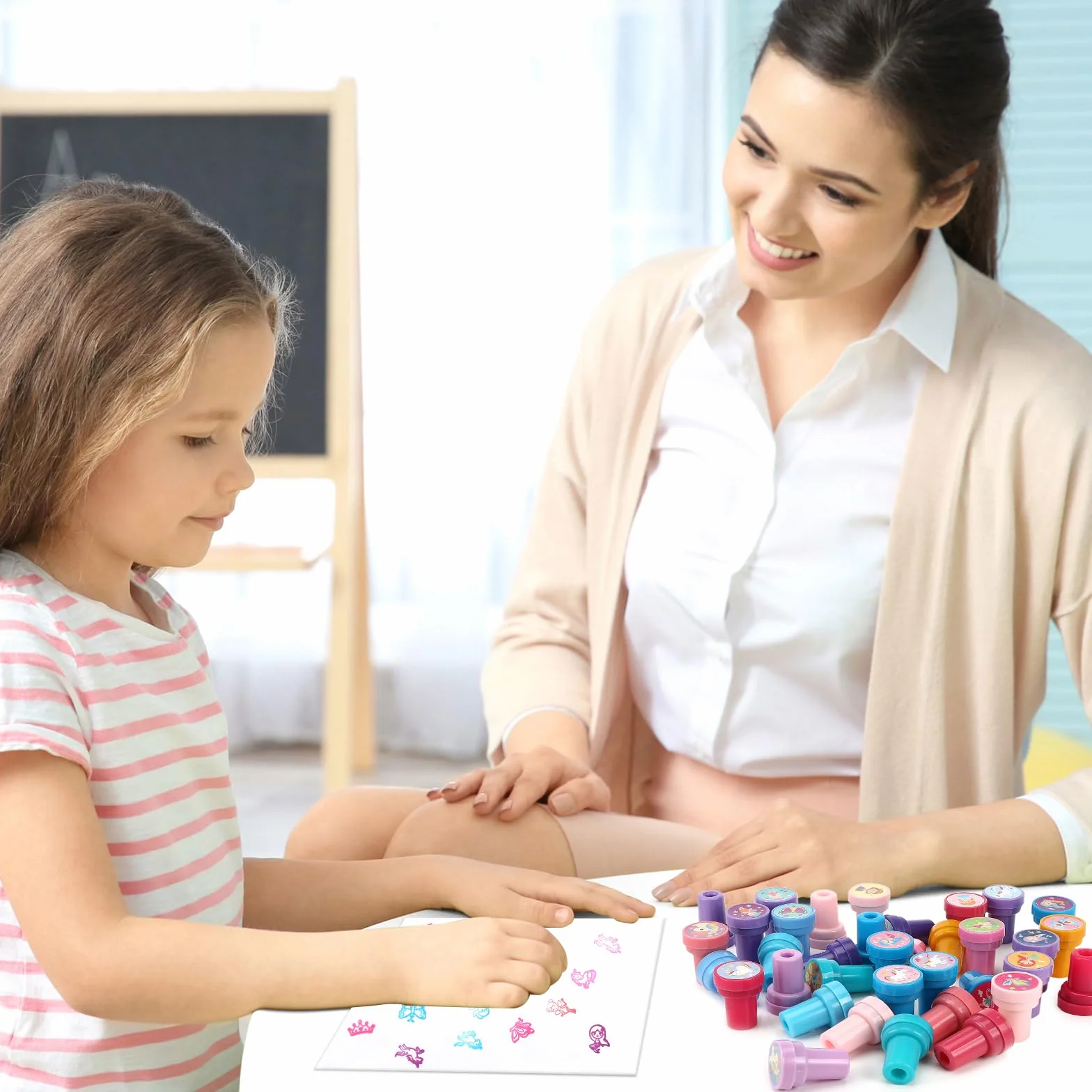 Auauraintt 36 Piezas Sellos Autoentintables para Niños, Juego Multicolor, Premios Escolares, Regalos de Fiestas