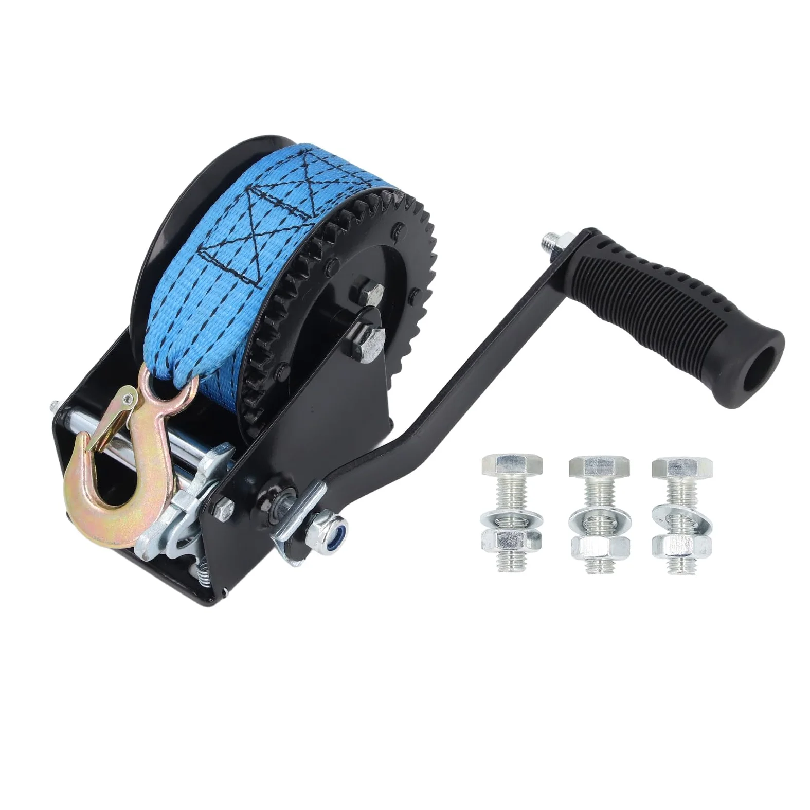 Generic Cabrestante Manual Cabrestante de Manivela Ergonómico de 1200 Libras con Correa de 26 Pies para Levantar y Tirar Cargas Pesadas Al Aire Libre