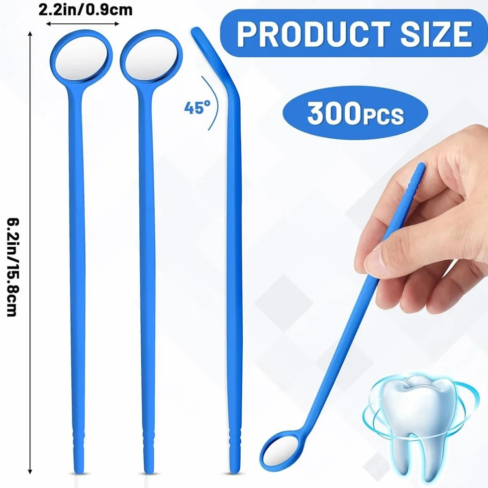 Espejo Dental Desechable 300 Piezas Antivaho Empaquetado Individualmente