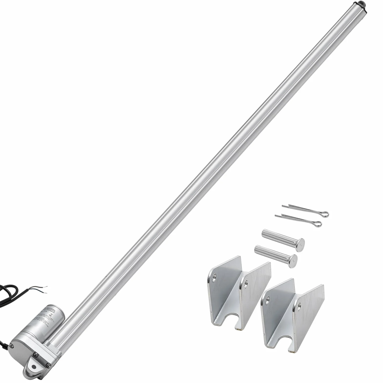 VEVOR Actuador Lineal de 12 V, Motor Lineal Impermeable IP65 de 1016 mm, 3000 N y 5 mm/s, con Soportes de Montaje para Seguidores Solares, Maquinaria Industrial y Abridores de Puertas, Plata