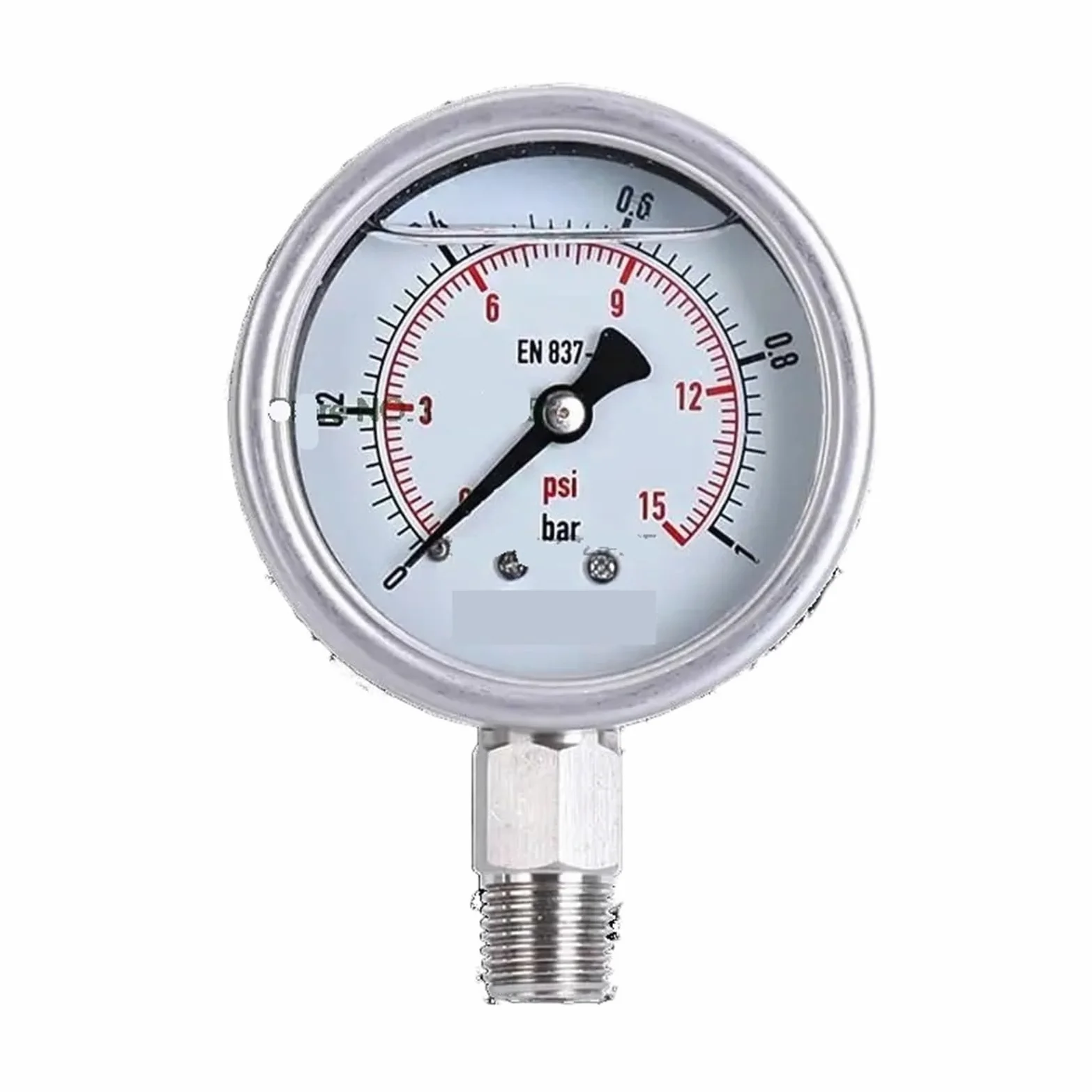 Manómetro de presión Totalmente de Acero Inoxidable EN-837 YN60BF Resistente a la corrosión y a Altas temperaturas (250 Bar, 25 MPa)
