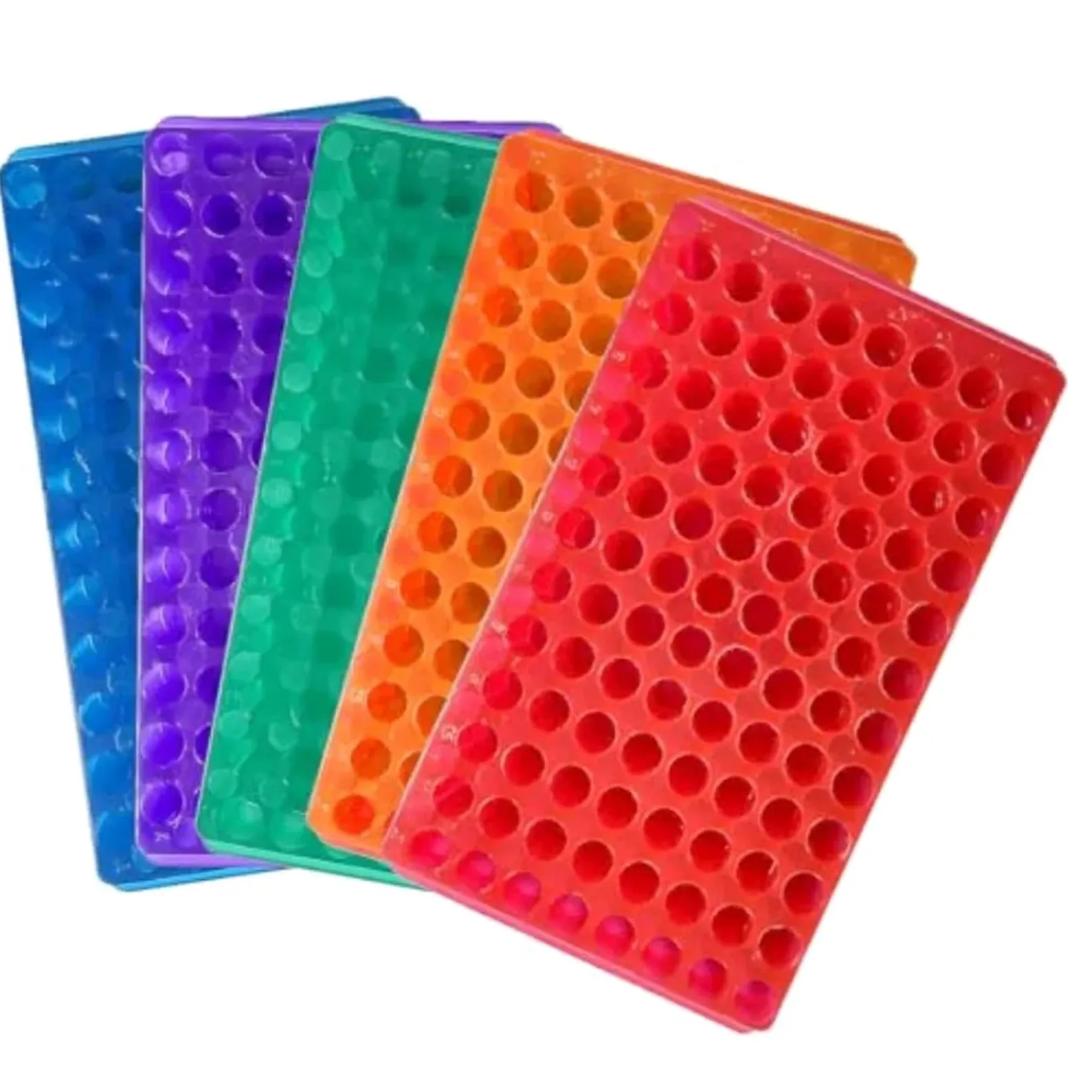 Soporte de tubo de ensayo Prueba de bastidor tubos plástico con doble panel 96 posiciones for microcentrífuga 0,5 ml a 2 y refrigerados 1,8