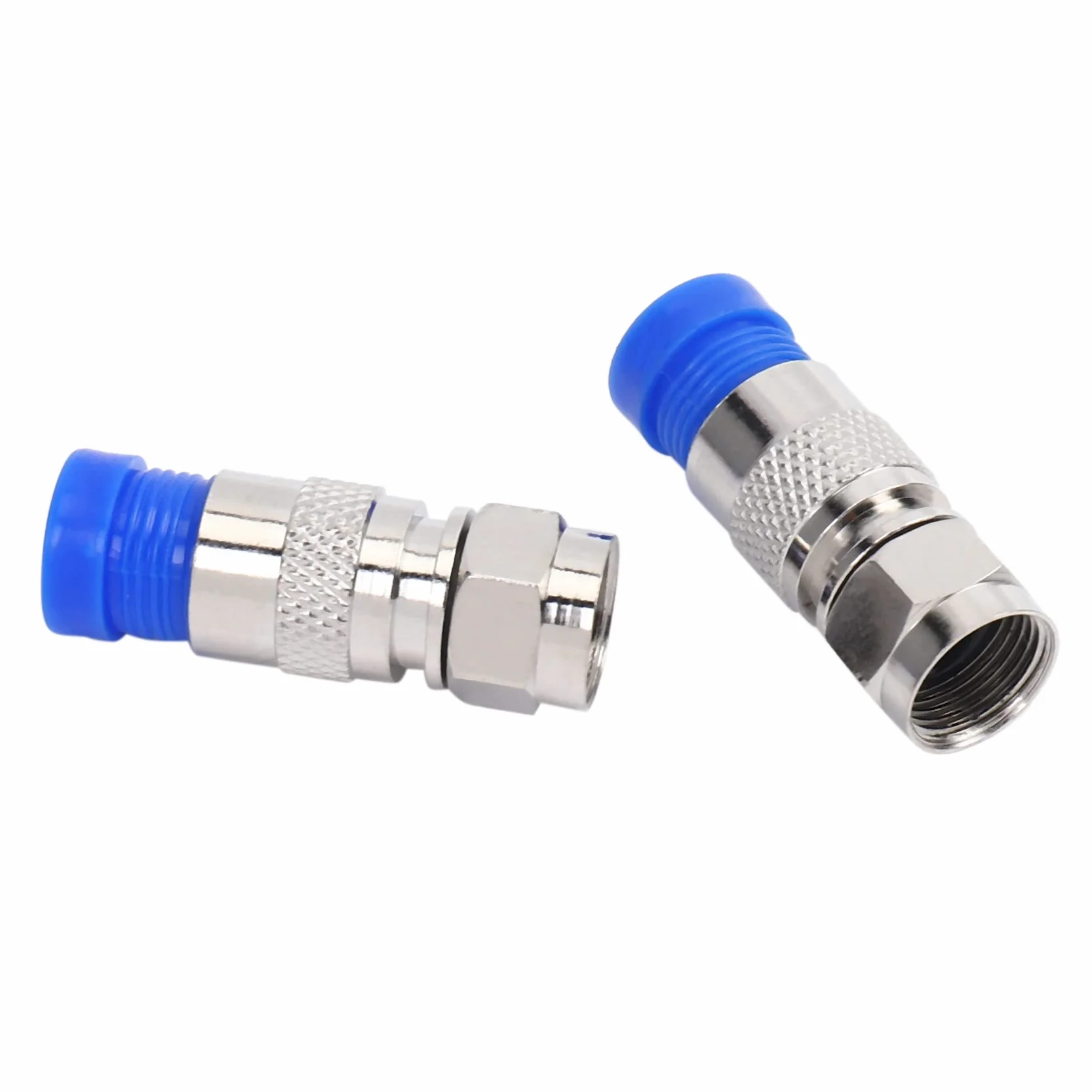 RG6 Conectores de Compresión Coaxial Cable, Conector F, Herramienta, 100 Piezas, Prueba de Agua