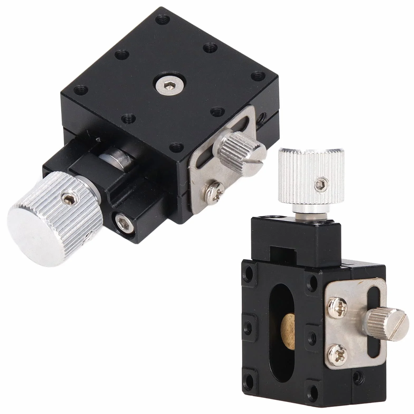 Plataforma de desplazamiento manual para ejes X, mesa deslizante con tornillo y escala, guía de cola de paloma 25x25mm para instrumentos ópticos
