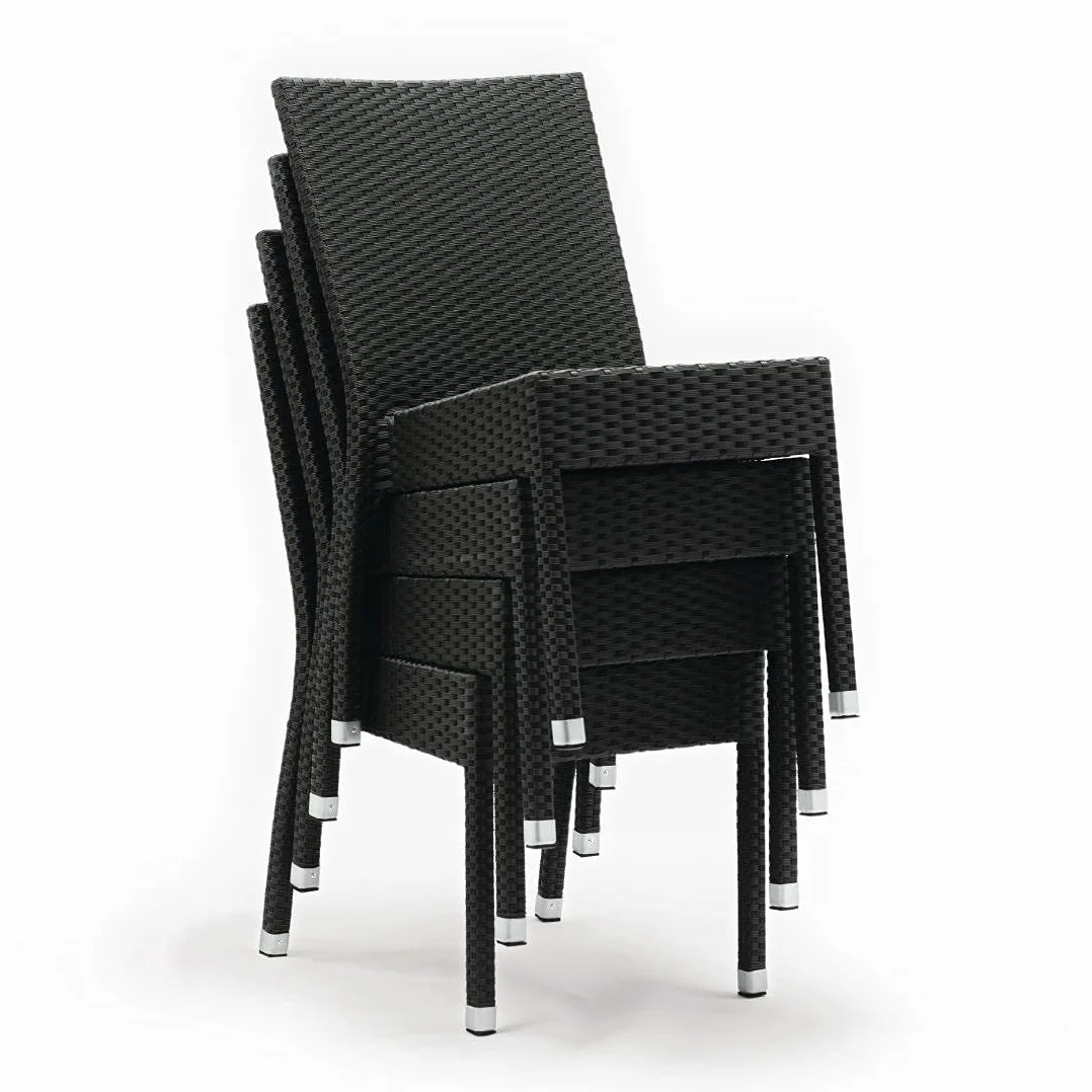 Bolero cf159 Mimbre Laterales Silla, carbón (Pack de 4)