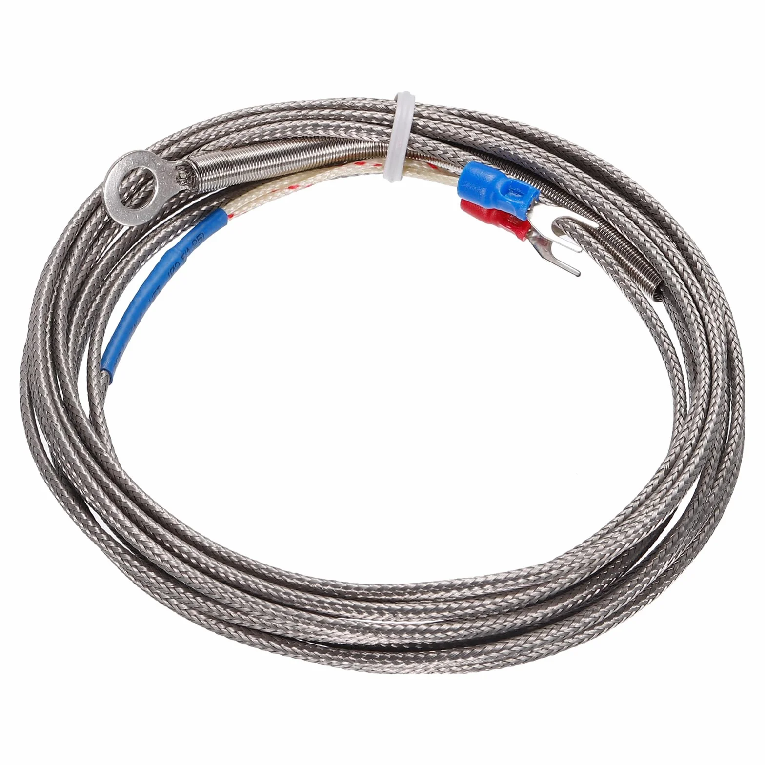 QUARKZMAN K Tipo Termopar Temperatura Sensor PT100 6mm Anillo Alta Temperatura Sonda 10 Pies Cable 0 a 600°C Inoxidable Acero