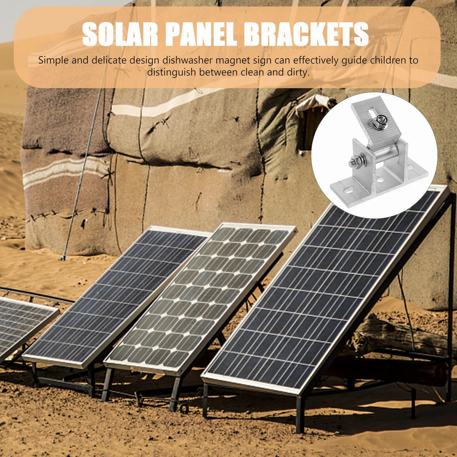 Toyvian Soporte de Aleación de Aluminio Almohadillas de Goma y Tornillos de Madera Ajustable Estructura Estable y Fácil Instalación, Incluye para Panel Solar para Montaje en Techo Plano