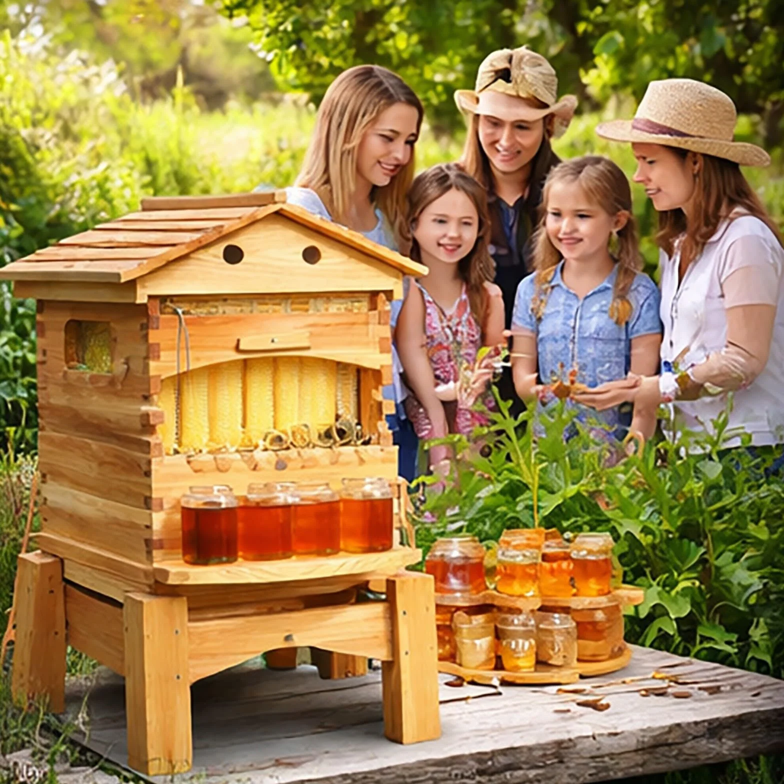 Colmena de Abejas Autofluyente Flow Hive, Caja de Madera Completa para Abejas con Kit de Inicio para Colmena de Miel