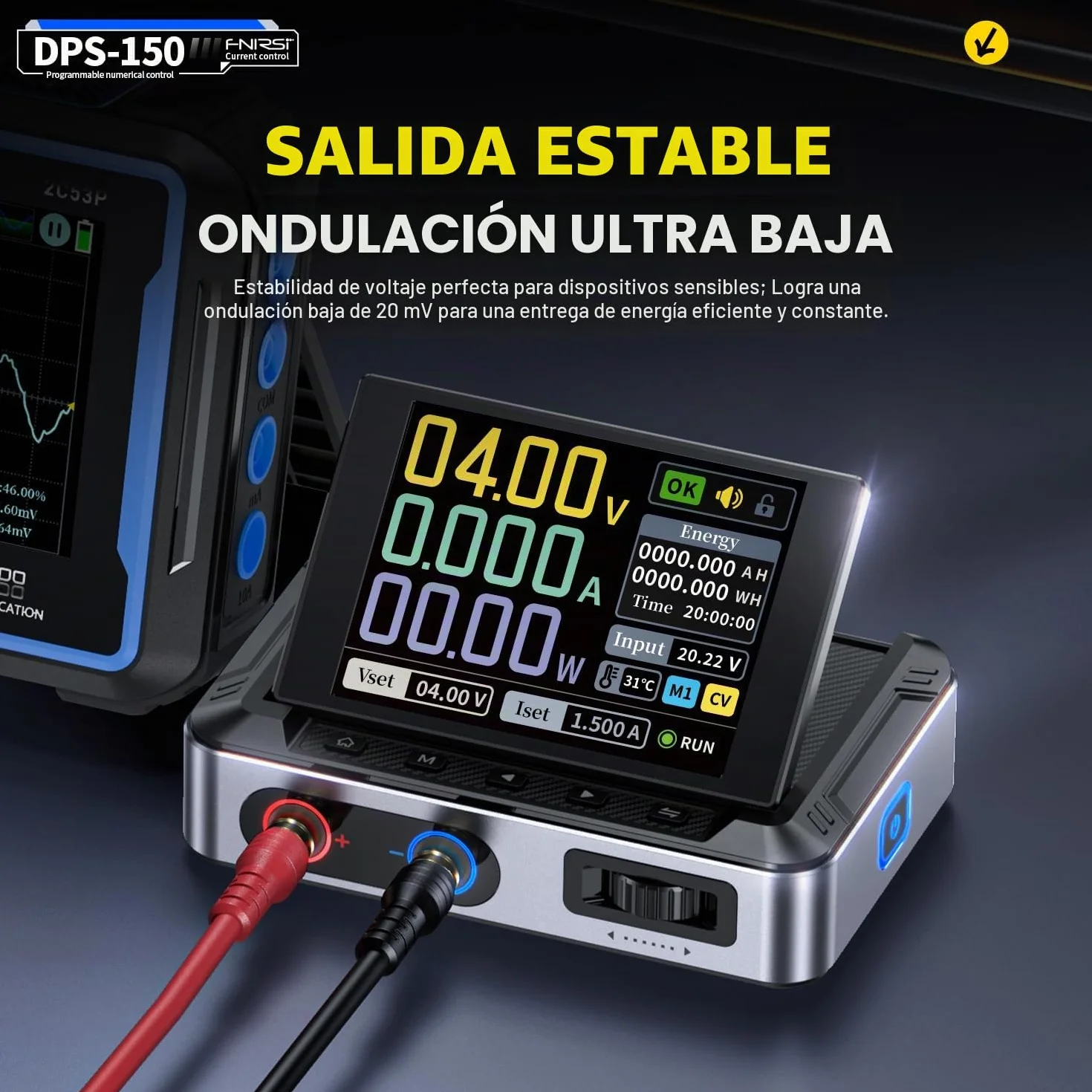 Fuente de Alimentacion Regulable,DPS-150 30V 5A CNC DC Adjustable Power Supply con 4 Dígitos IPS Display, Power Ripple <20mV PD/QC/DC Input PC programable Switching Power Supply