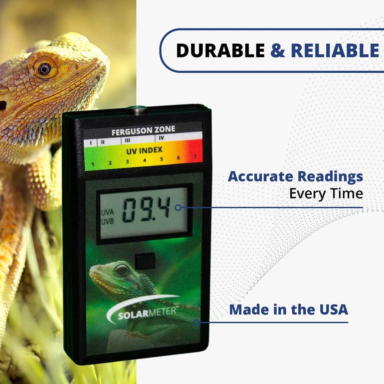 Solarmeter Model 6.5R - Medidor de índice UV para reptiles, polímero ABS, color negro
