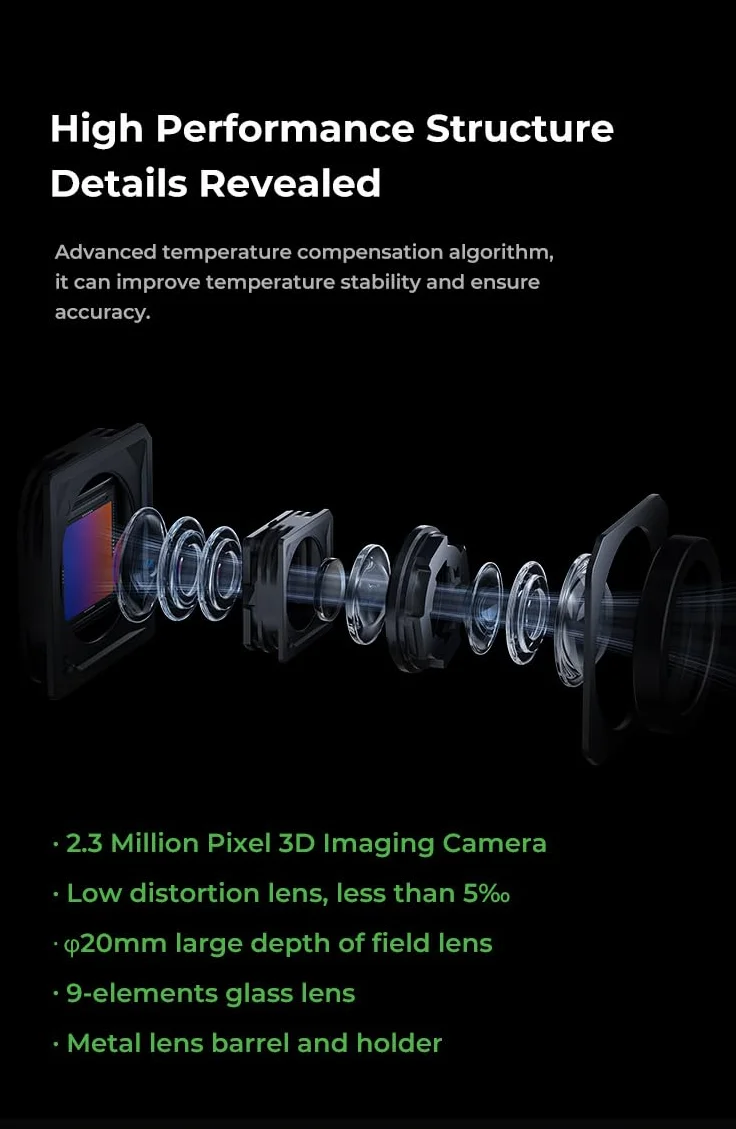 Creality RaptorX - Escáner 3D para impresión 3D, escáner 3D de mano inalámbrico, precisión de 0,02 mm, 34+7 líneas láser azules y escáner NIR, Wi-Fi 6, seguimiento antivibración, soporte para objetos