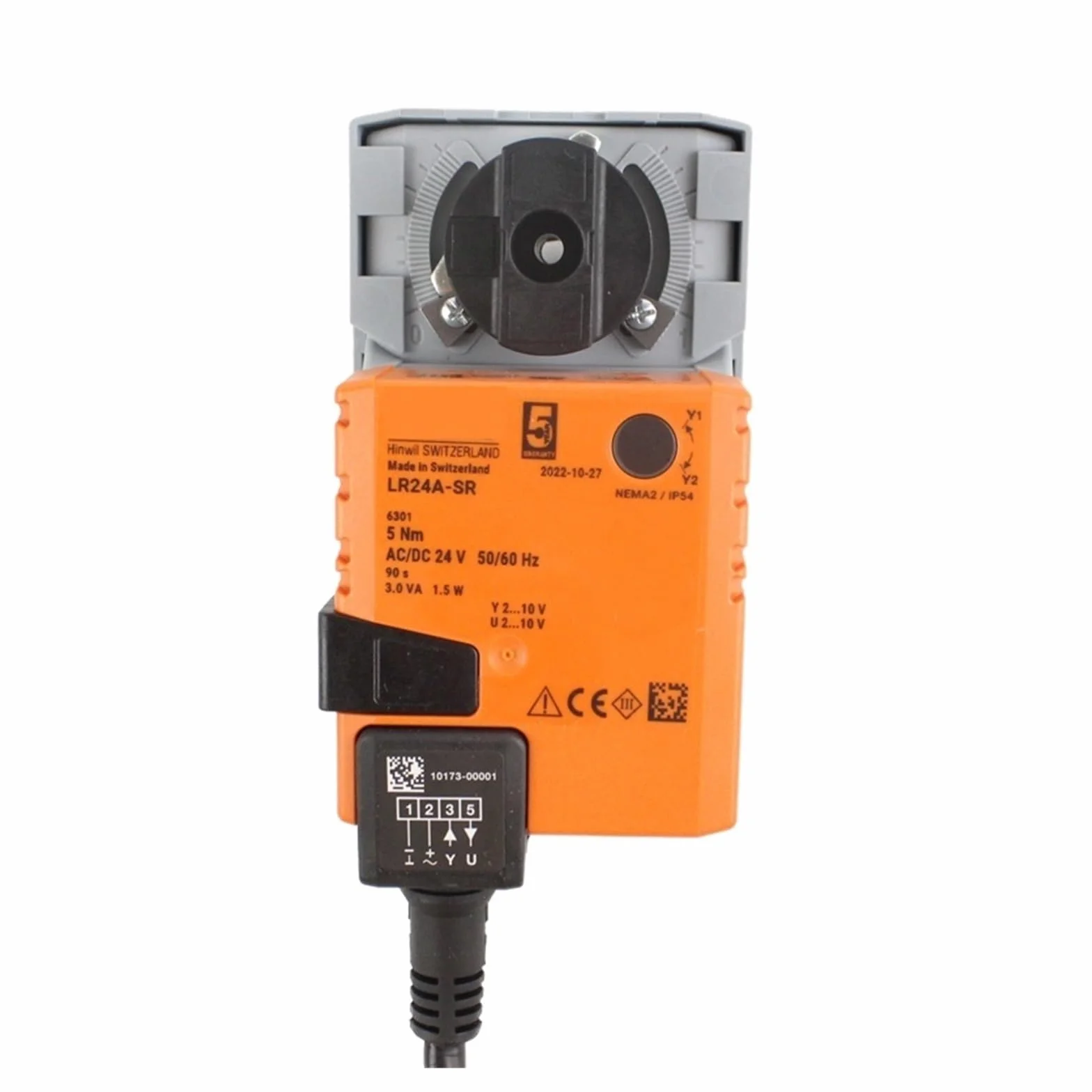 Actuador rotativo de modulación LR24A-SR AC24V DC24V 5NM for Control de válvulas de Bola modulación 2-10V (Color : LR24A-SR)