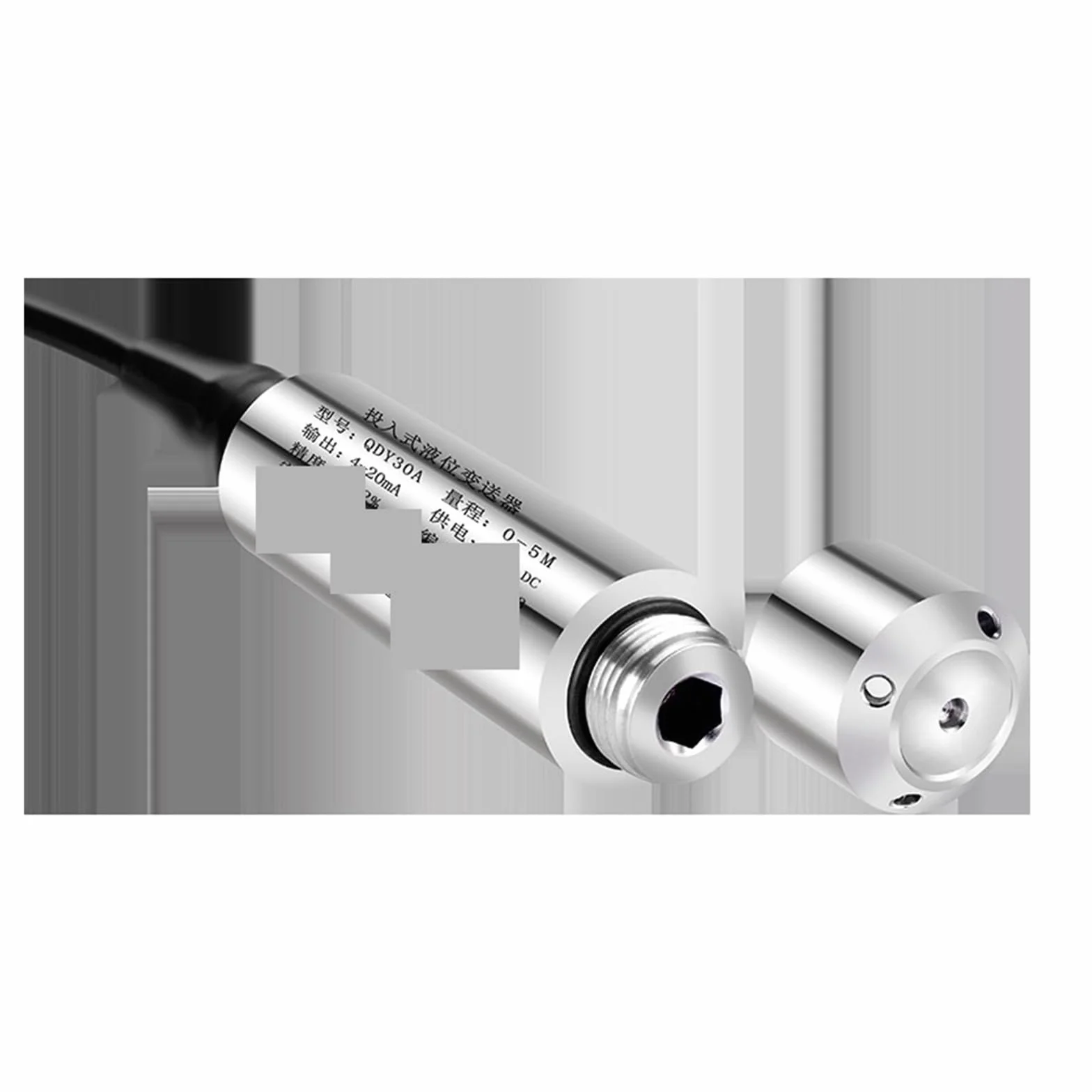 Medidor de flujo, Sensor de nivel de agua sumergible 4-20mA 0-5V 0-10V, 5m 10m 15m Sensor de nivel hidrostático de aceite de agua Sonda de medición de Tanque De Agua con alta precisión(5M Range 5M Cab