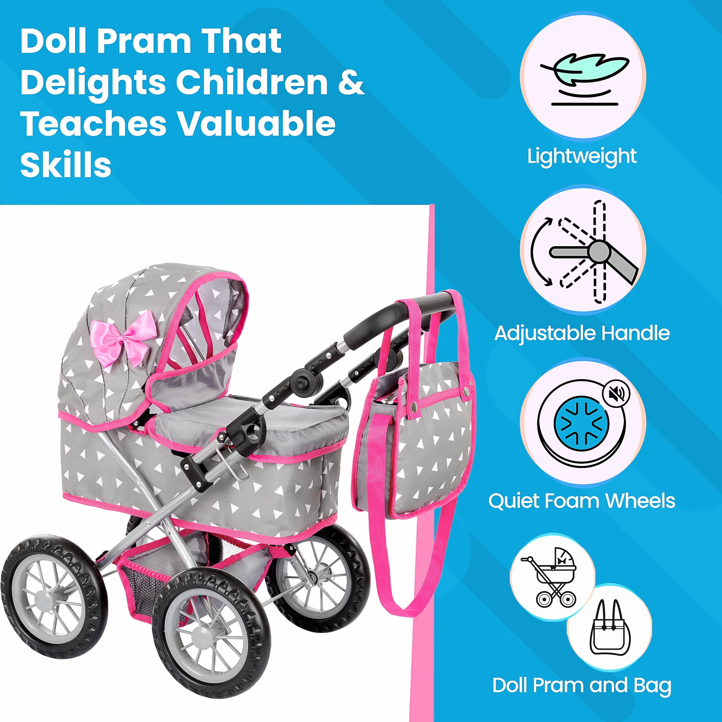 Kinderplay Cochecito para Muñecas Carrito Bebe Juguetes