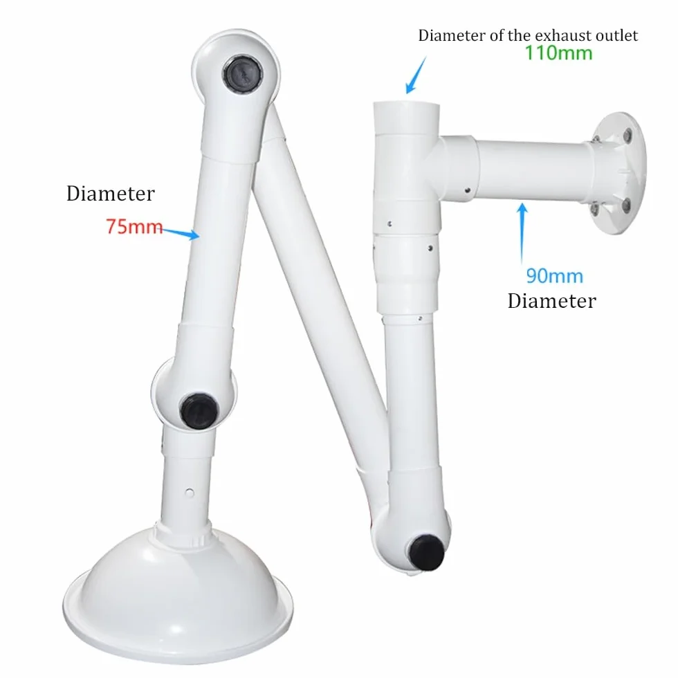 Campana Extractora, Campana De Succión Universal De Laboratorio, Brazo De Succión, Material De Polipropileno De Alta Densidad(White,Wall-mounted)