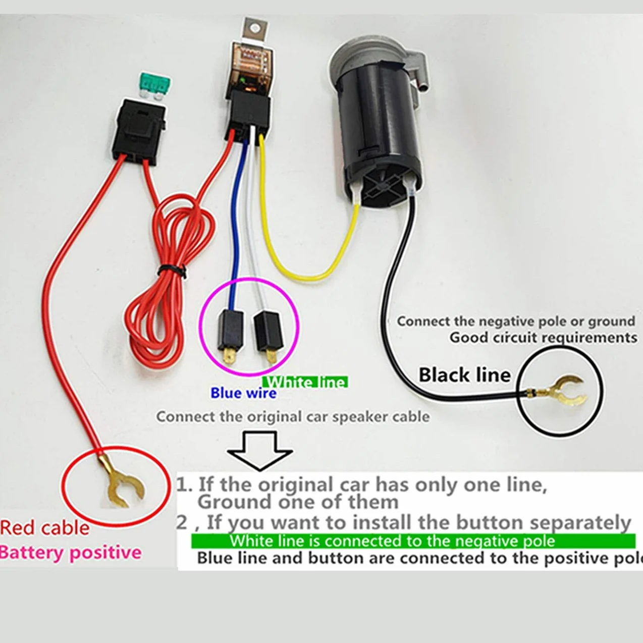 Bomba de Aire 12V Compresor de Coche Bocina Kit Cromado para Vehículo Camión Barco