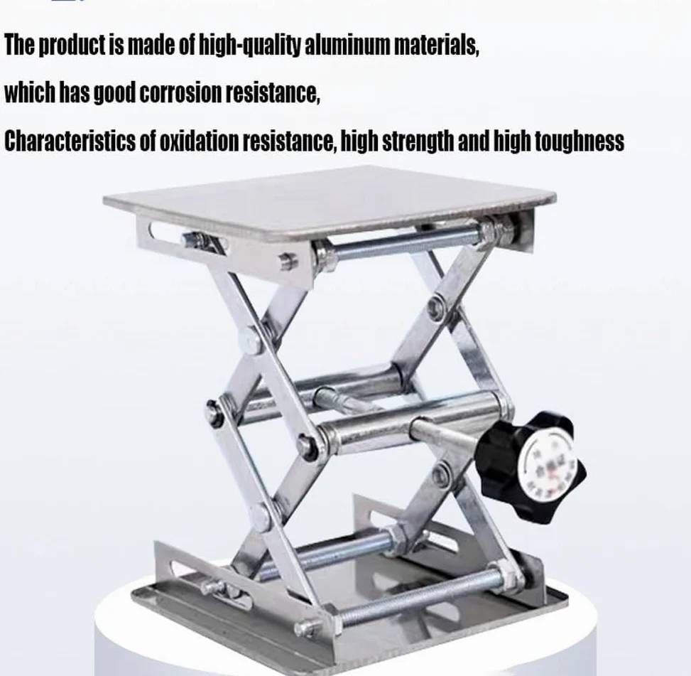 Mesa de elevación manual, plataforma de elevación de tijera de acero inoxidable para coches RC y laboratorio, alta capacidad de carga, 30 x 30 cm
