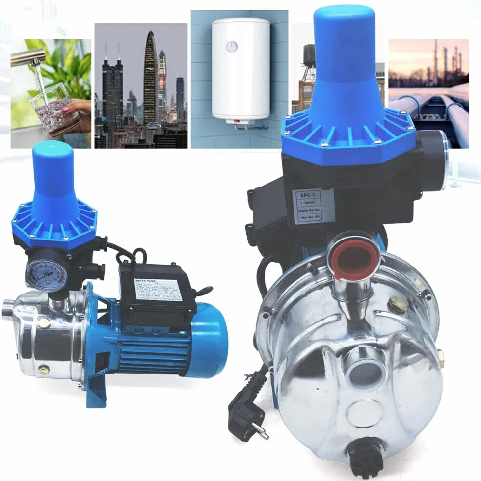 Bomba centrífuga 3600 L/h 1100 W, bomba de jardín, con control de bomba, bomba de agua doméstica, IP44, altura de extracción, 50 m