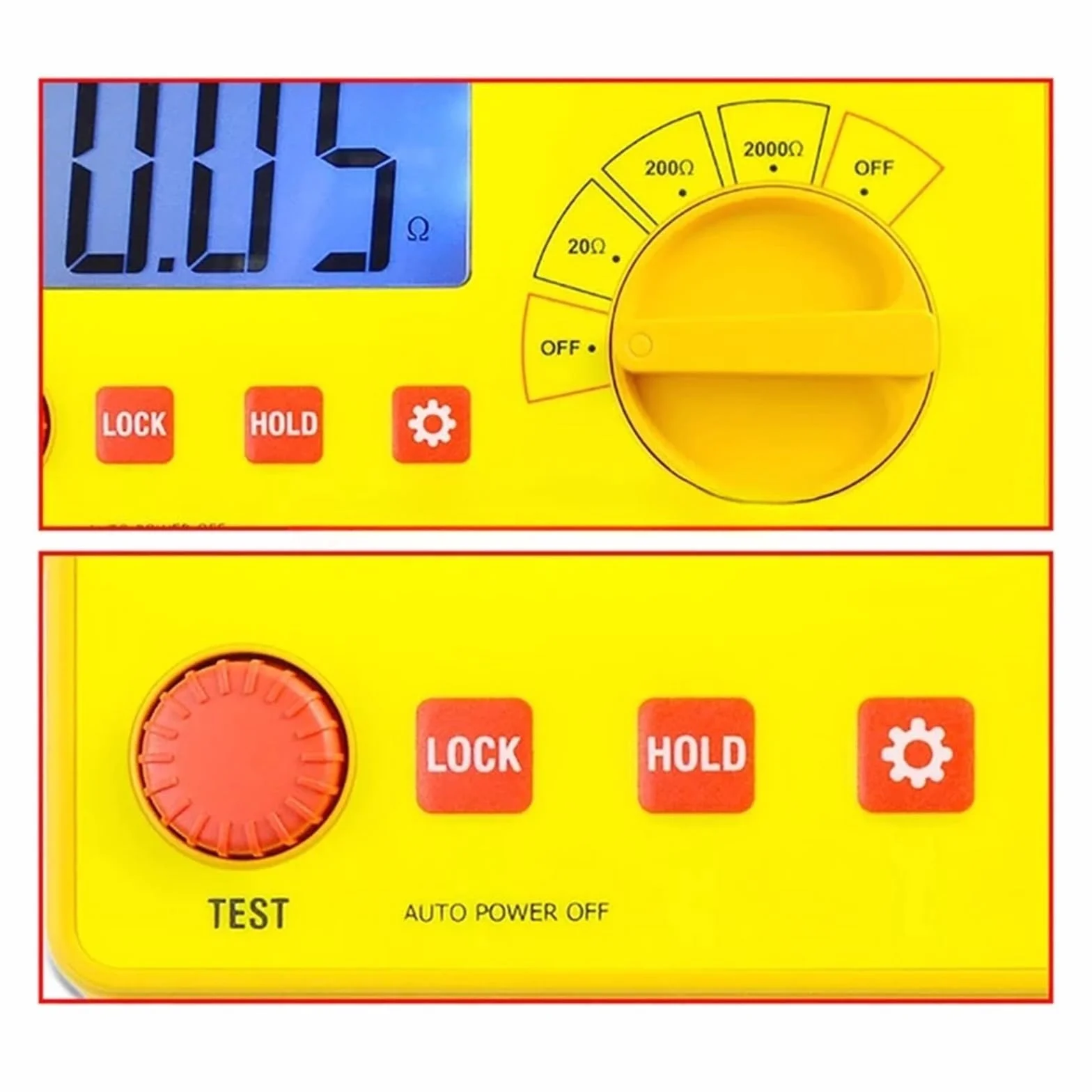 Medidor de impedancia de audio digital, rango de prueba: 20 Ω/200 Ω/2000 Ω, medidor de resistencia, frecuencia de prueba de 1 kHz, retención de datos EM480B Múltiples escenarios de aplicación