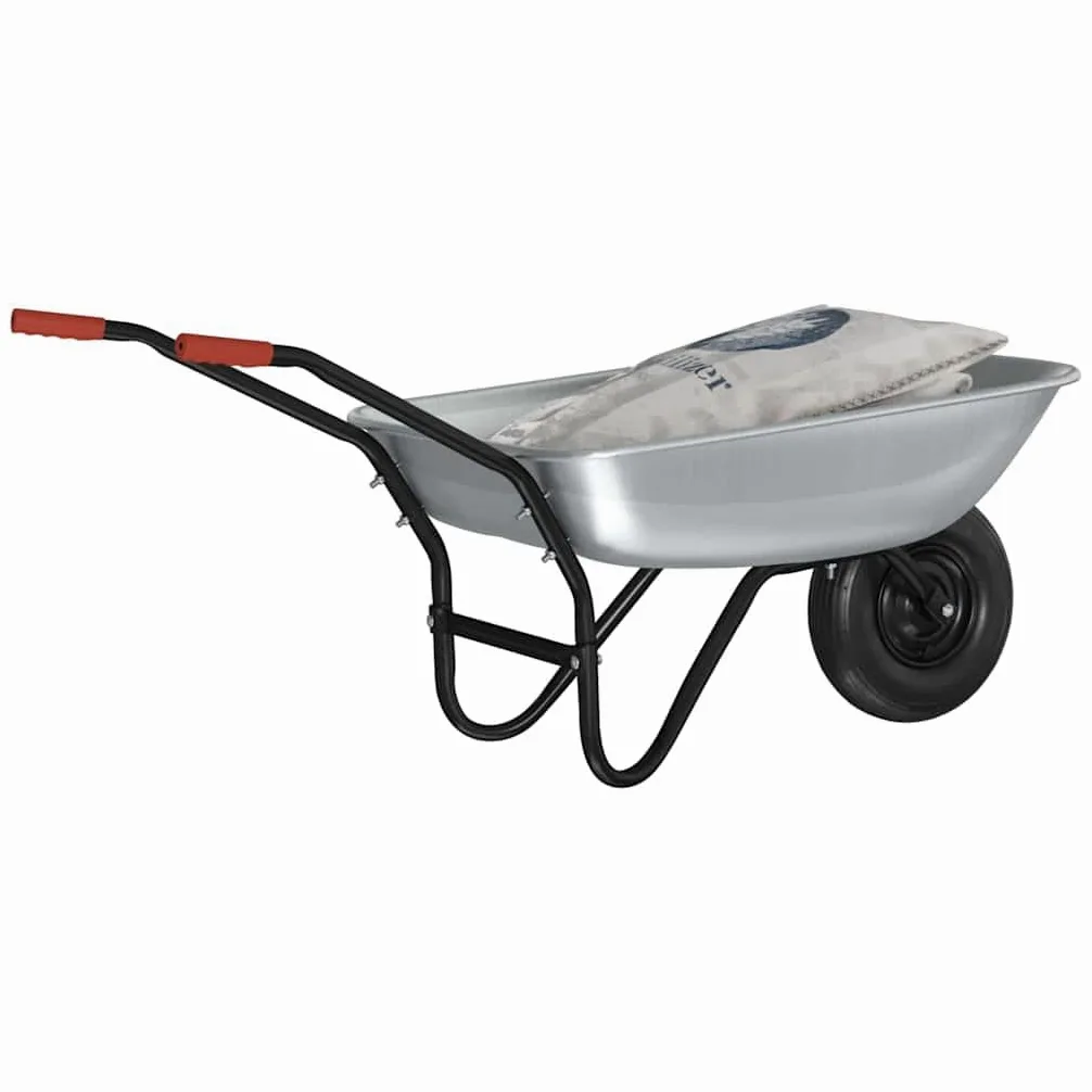 Carretilla de jardín (133 x 62,5 x 58 cm, acero, carretilla de jardín, carretilla de astillero