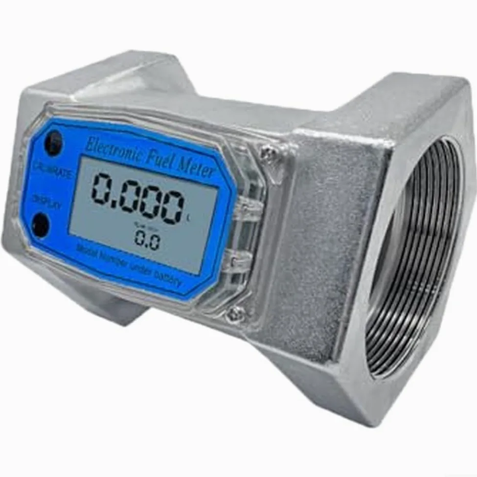Medidor de flujo de turbina digital, medidor de flujo de turbina roscada de 2,5 pulgadas, medidor de flujo de agua con pantalla digital de precisión de ± 1% para diesel