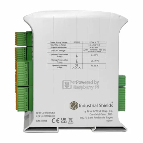 Industrial Shields Raspberry PLC 21 – PLC industrial basado en Raspberry Pi 4 (4GB), 21 Entradas/Salidas, RS485, I2C, SPI, UPS y RTC – Solución para Automatización e IoT Industrial