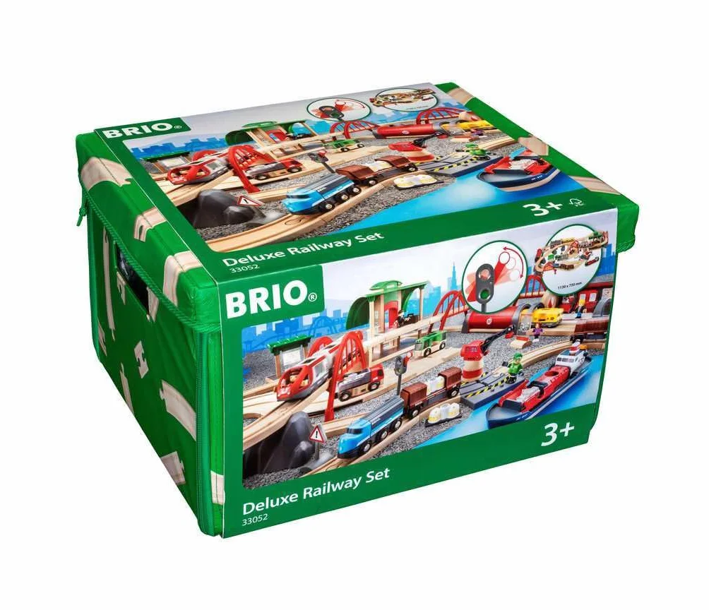 BRIO World Set Ferrocarril Deluxe Tren Juguete Madera Construcción Juguetes Niños 3 Años Juegos Educativos