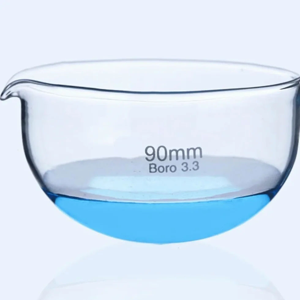 1 cápsula de evaporación de vidrio borosilicato, material de laboratorio for experimentos químicos.(150mm Flat)