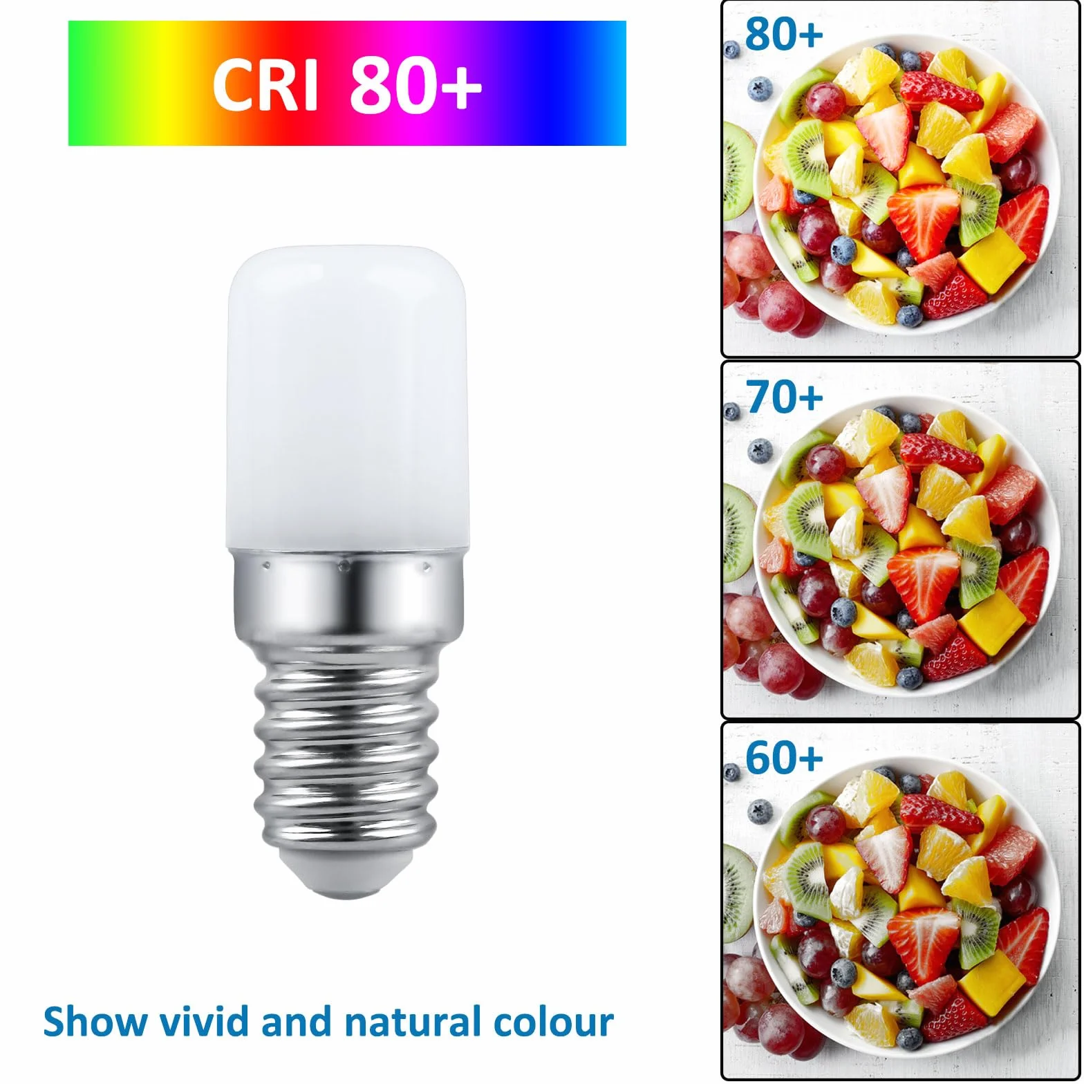 Bombilla LED E14 Frigo T18 3W 230V 300LM Blanco Neutra 4000K Paquete de 2
