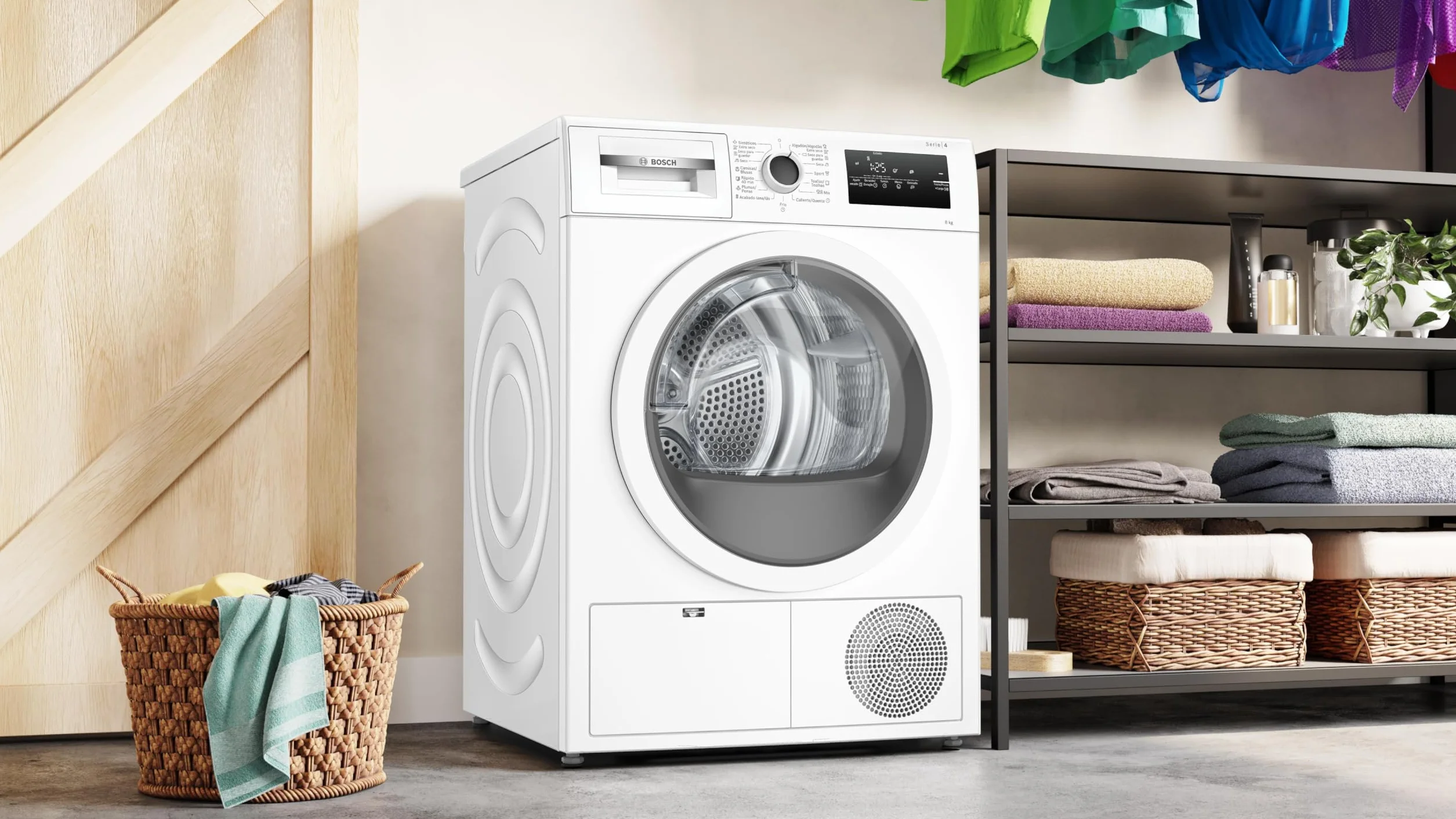 Bosch Serie 4 Secadora con Bomba de Calor 60 cm 8 kg AutoDry Blanco WTR85V92ES