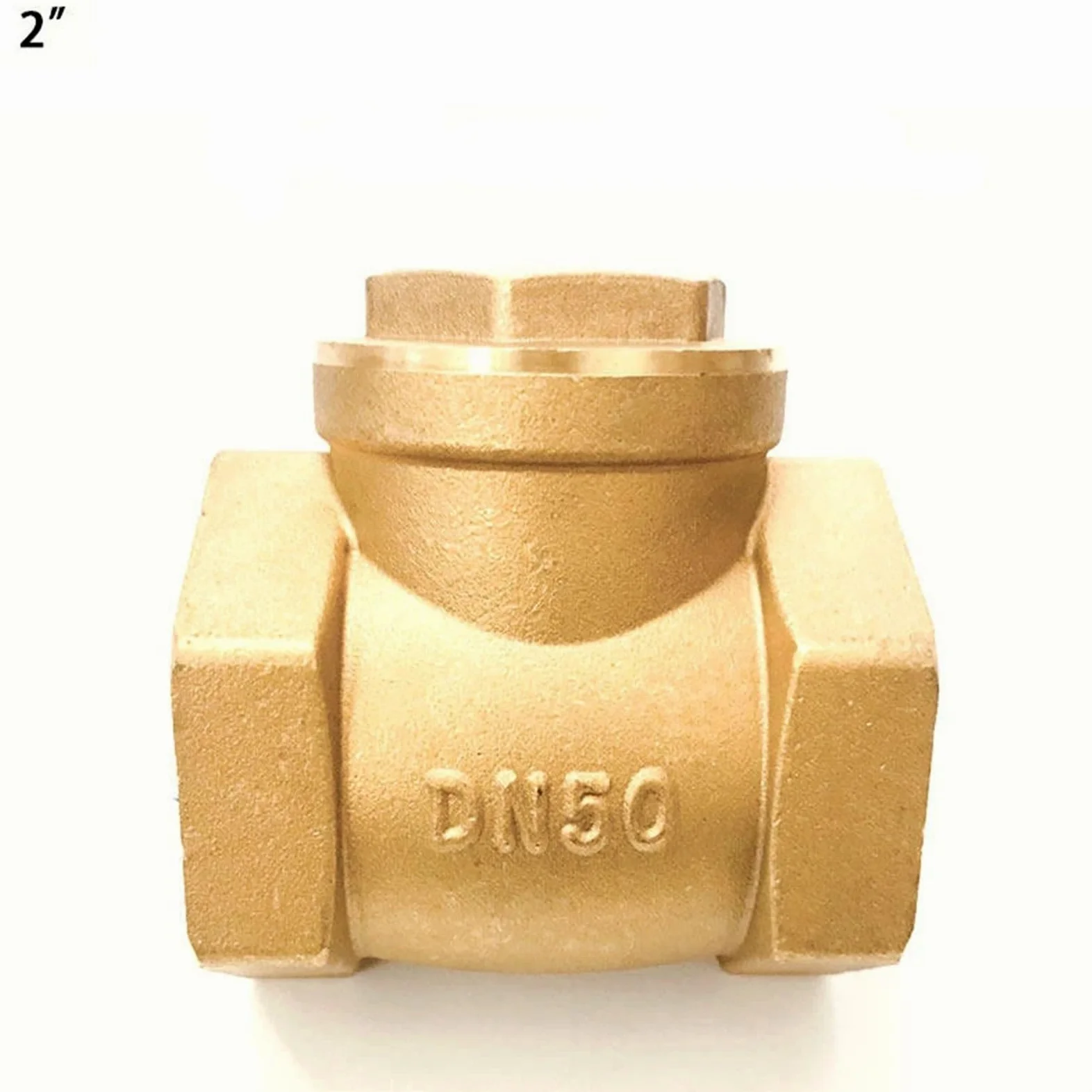 Válvula antirretorno con boca de alambre de latón horizontal de 1/2 3/4 1 2 pulgadas, válvula de retención con rosca hembra de cobre completo, 1 unidad(1-1/2")